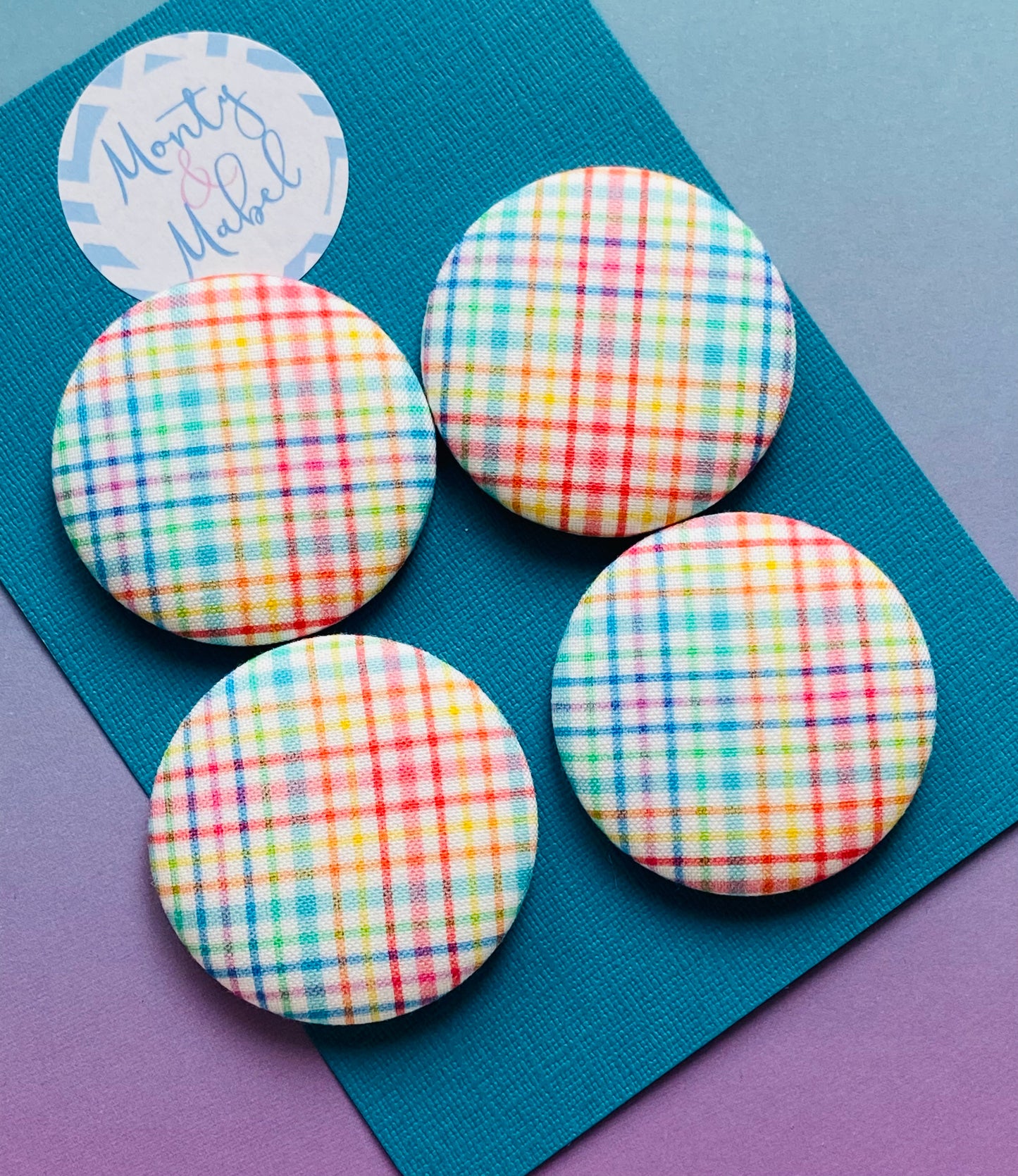 Sale: Rainbow Gingham Large Bobble (Single)