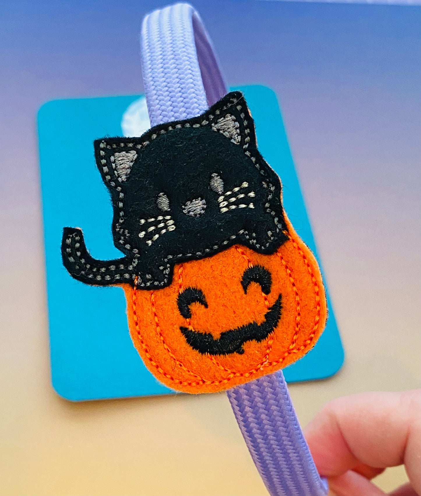 Cat on Pumpkin Feltie