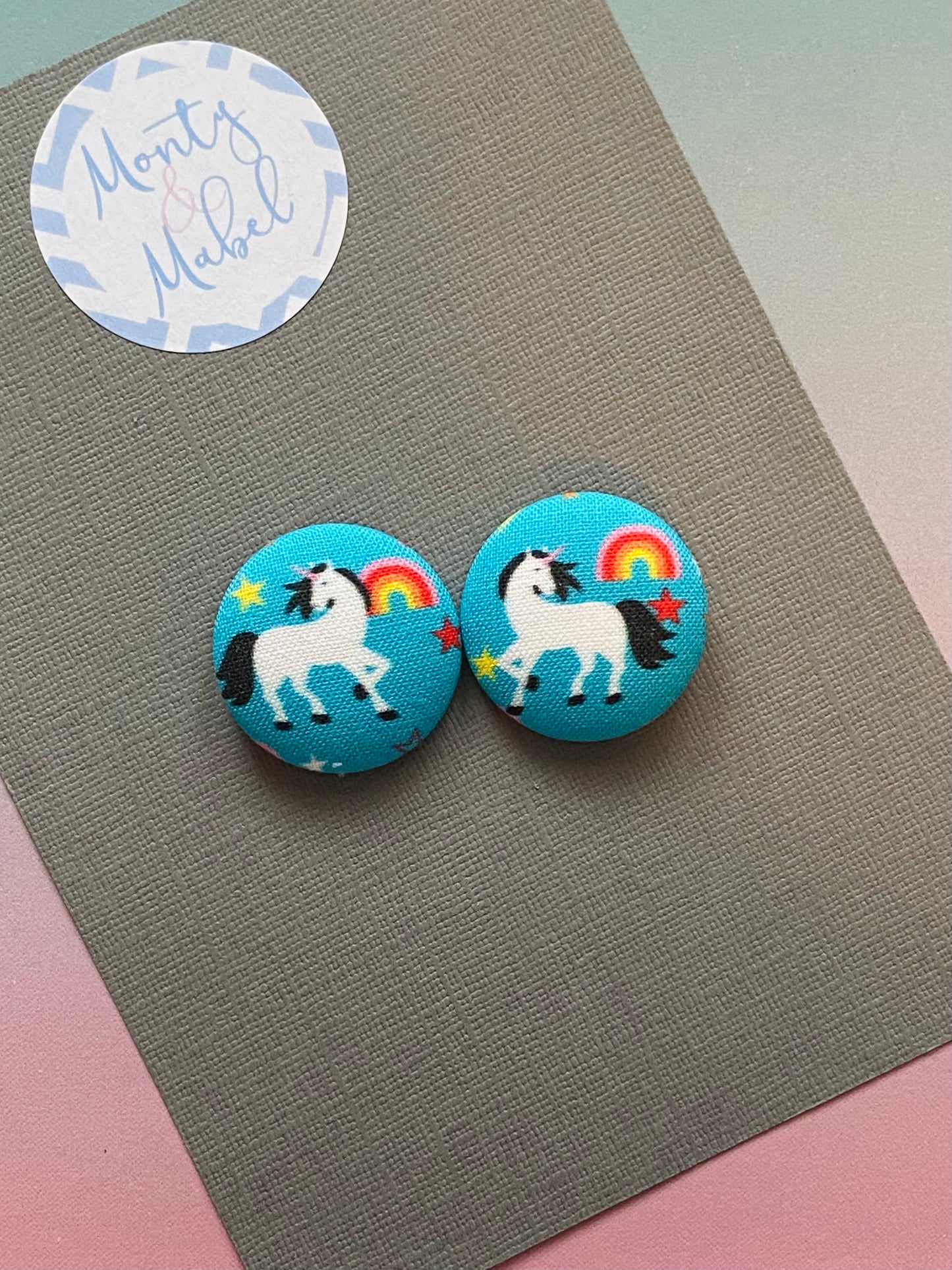 Sale: Blue Unicorn Small Bobbles (Pair)