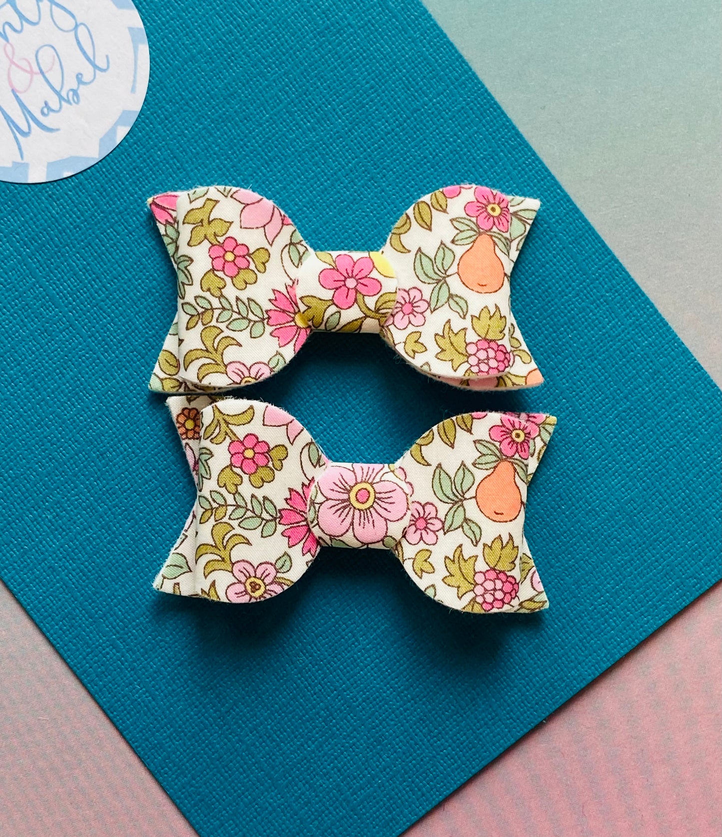 Sale: Liberty Floral Fruit Small Bow