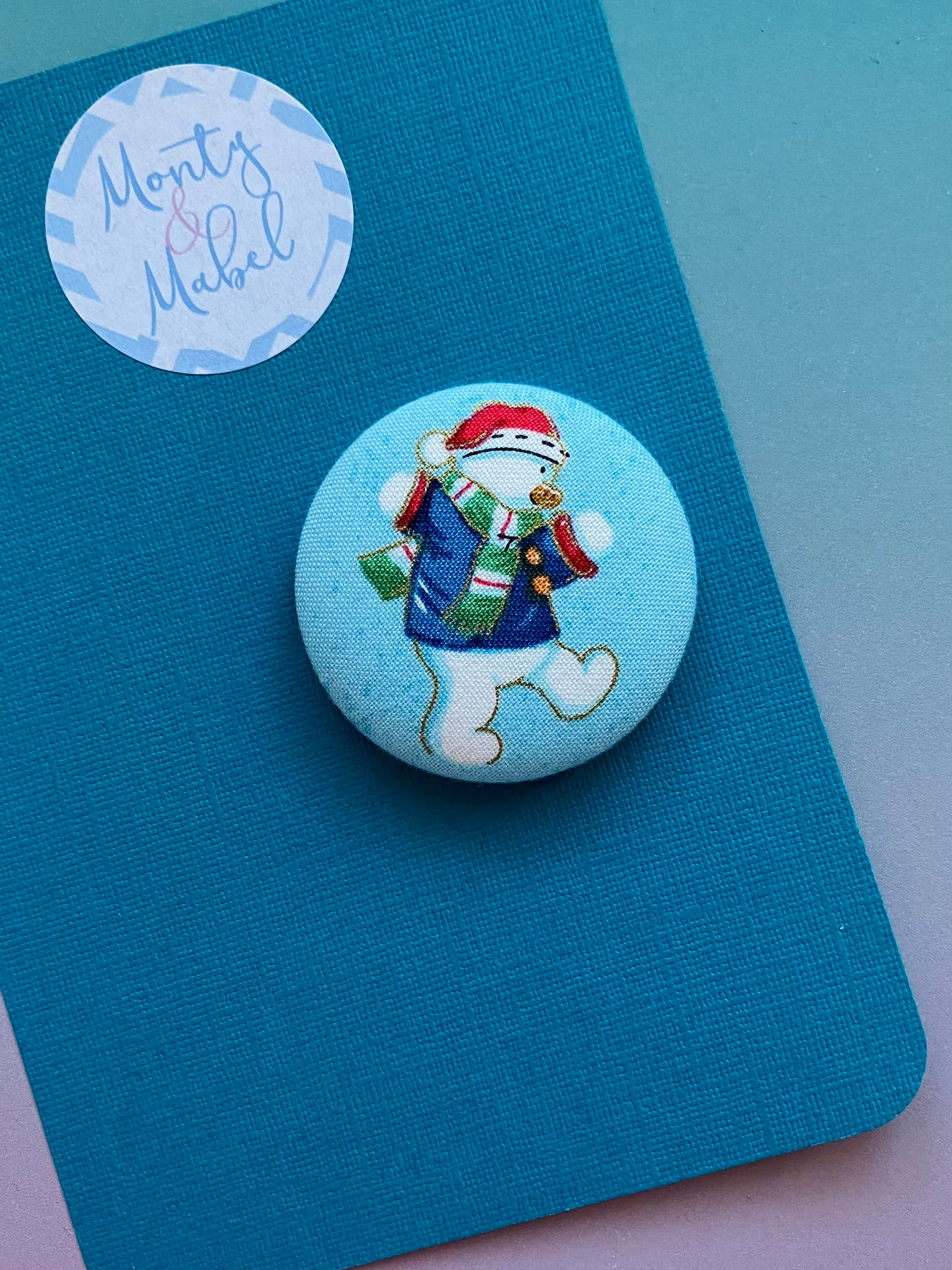 Sale: Pale Blue Snowman Large Bobble (Single)