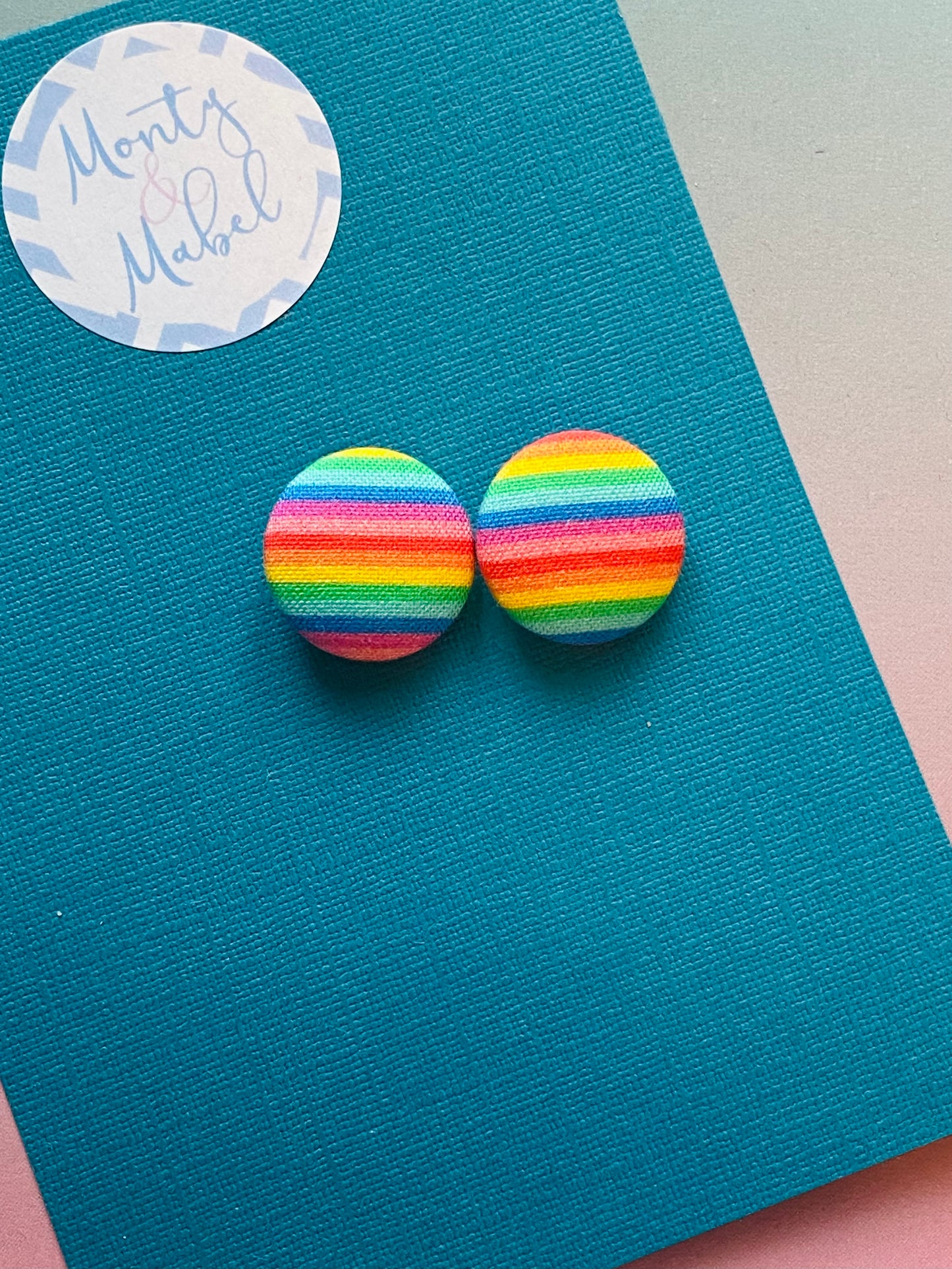 Sale: Rainbow Stripes Tiny Bobbles (Pair)