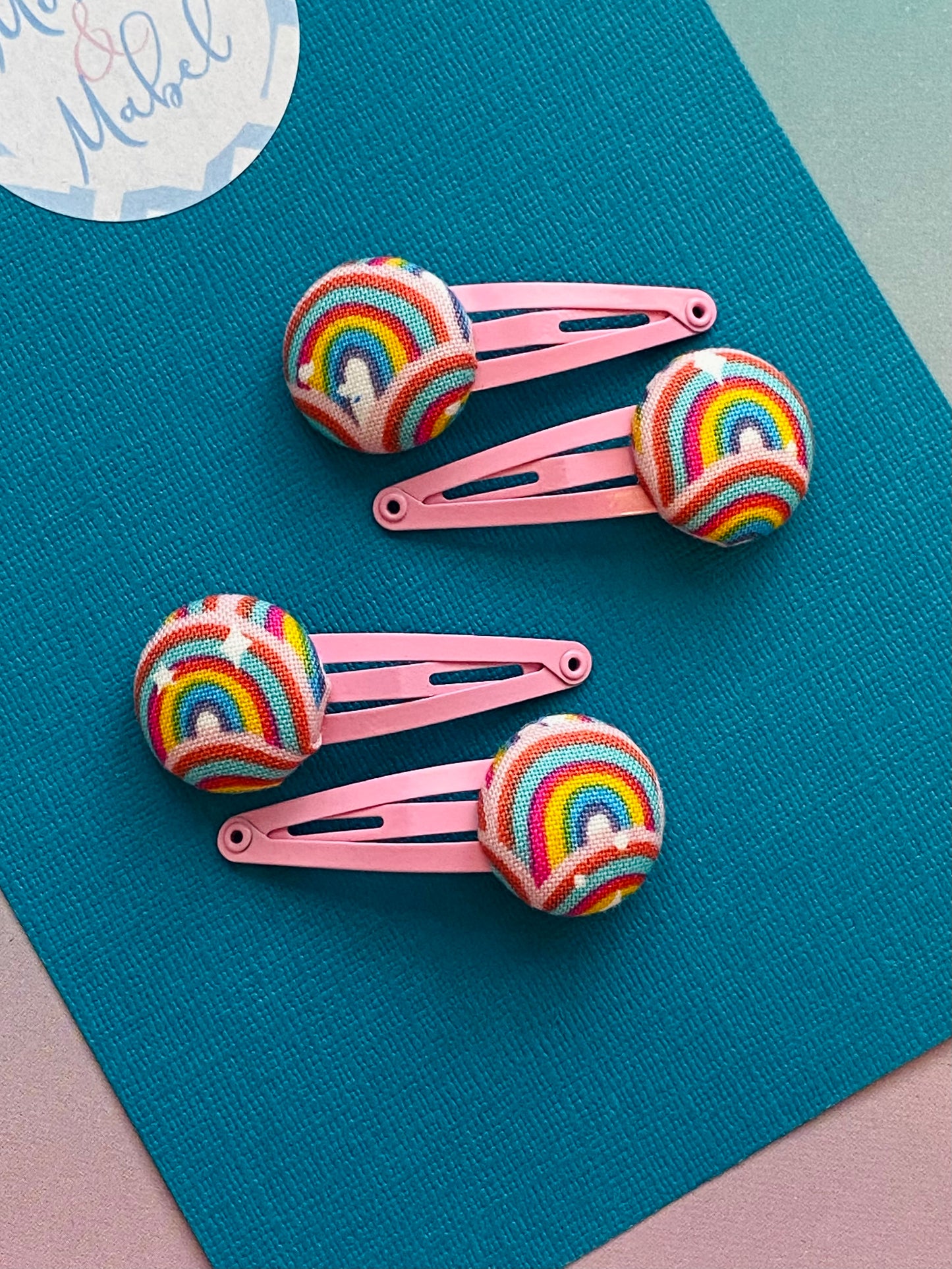 Sale: Pastel Rainbows Tiny Clips (Pair)