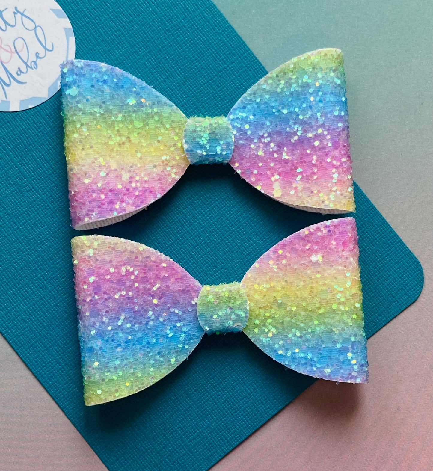 Sale: Rainbow Glitter Small Classic Bow