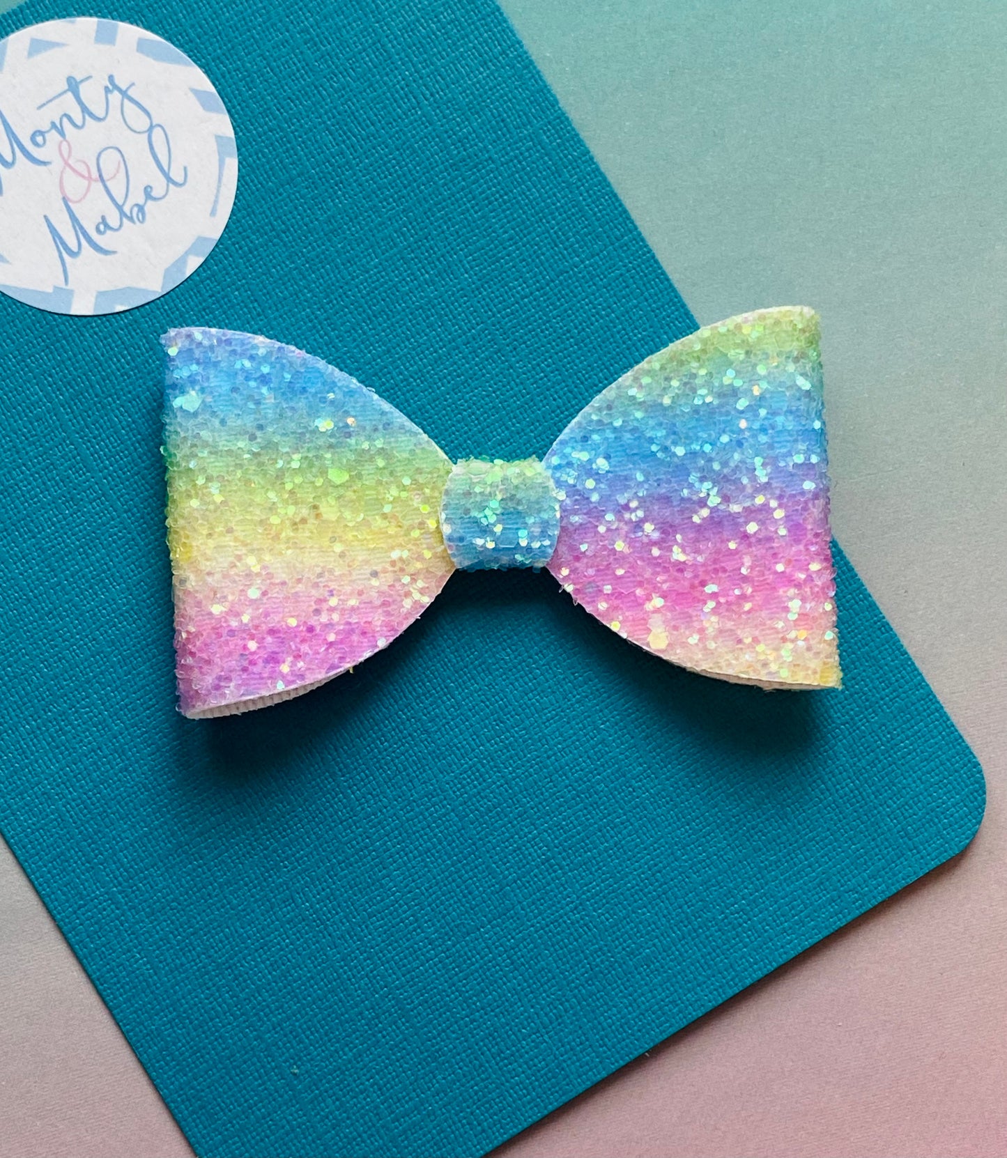 Sale: Rainbow Glitter Small Classic Bow