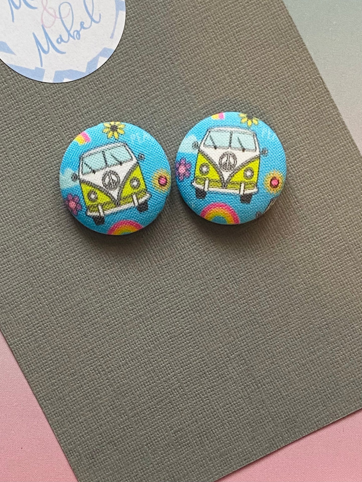 Sale: Blue Campervan Small Bobbles (Pair)