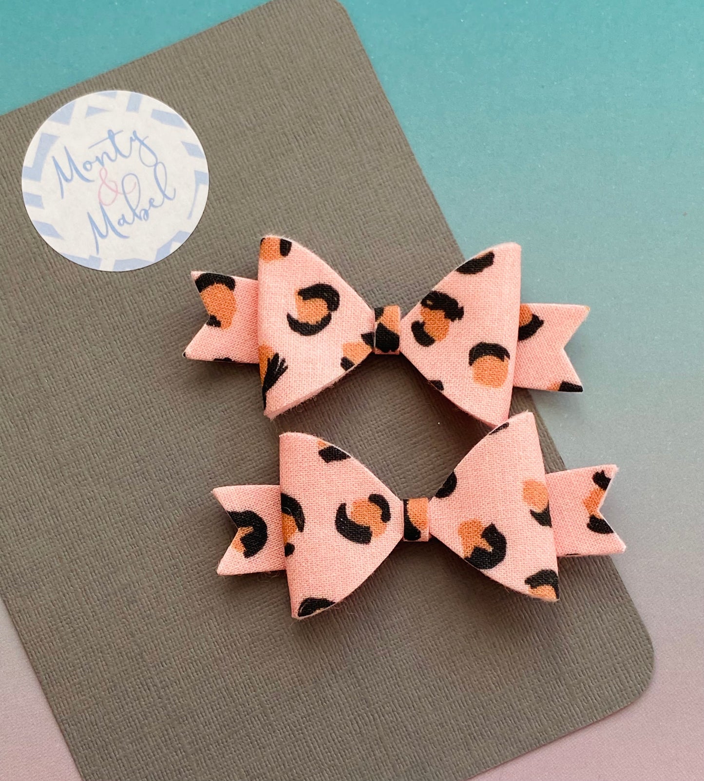 Sale: Pink Leopard Print Small Bow