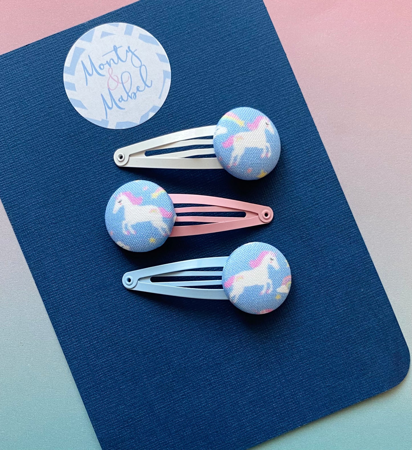 Pale Blue Unicorns & Rainbows