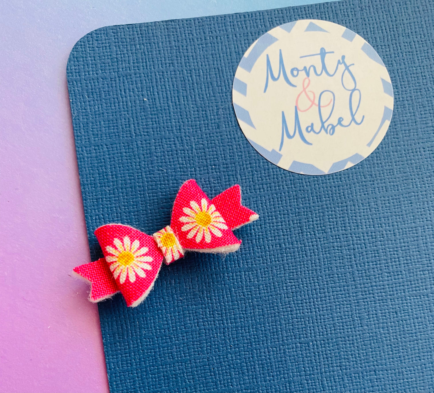 Sale: Hot Pink Daisy Diddy Bow Fringe Clip