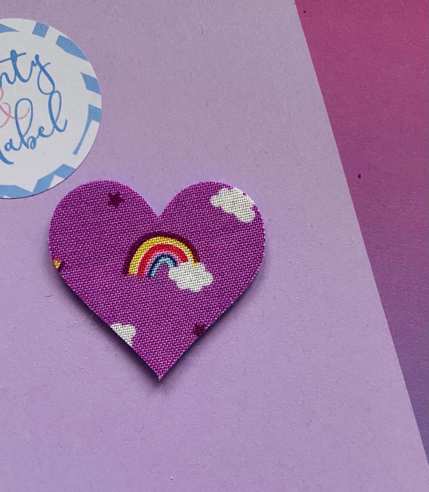 Sale: Purple Rainbow Heart Fringe Clip