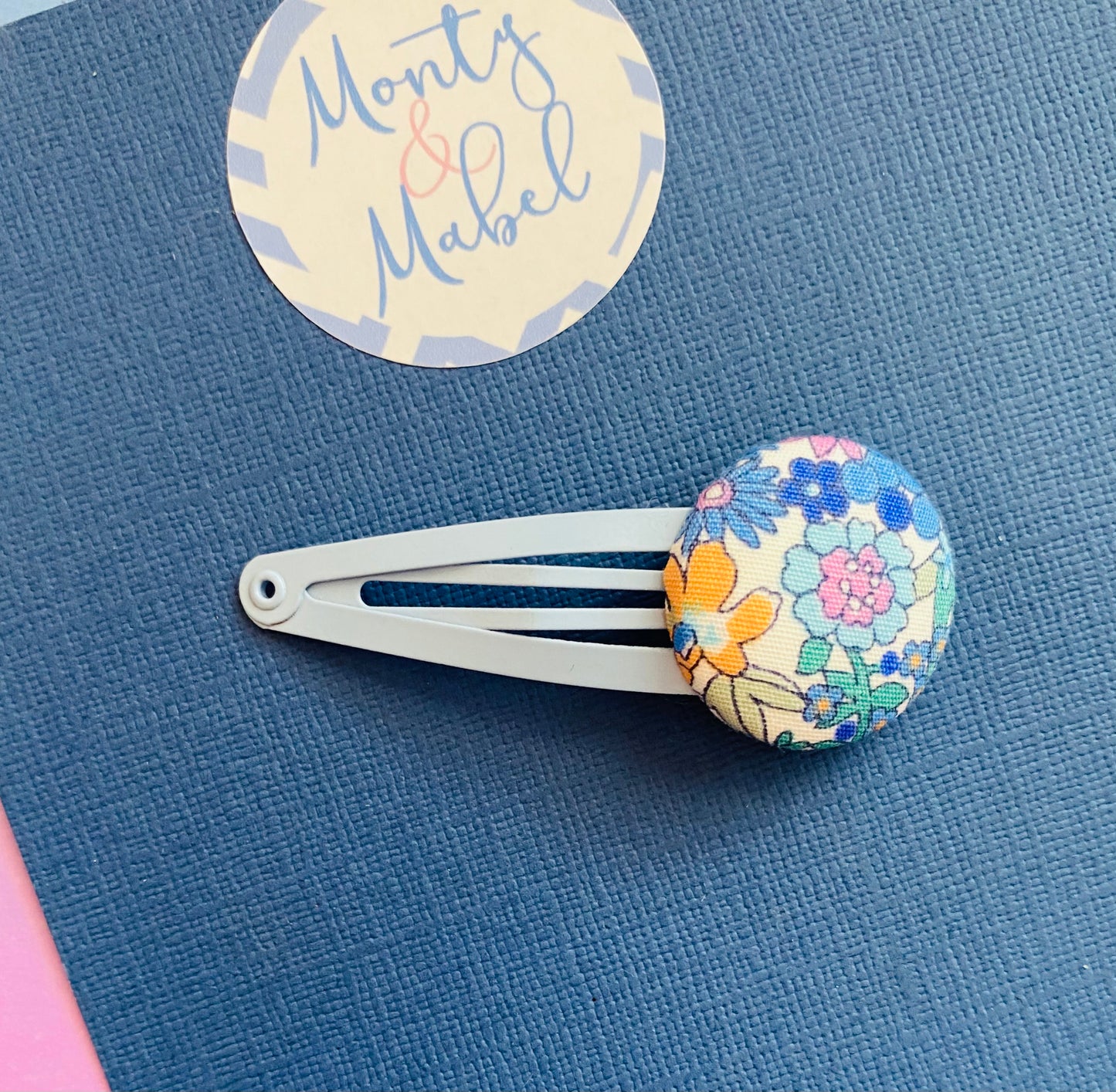 Sale: Pale Blue Floral Standard Clip (Single)
