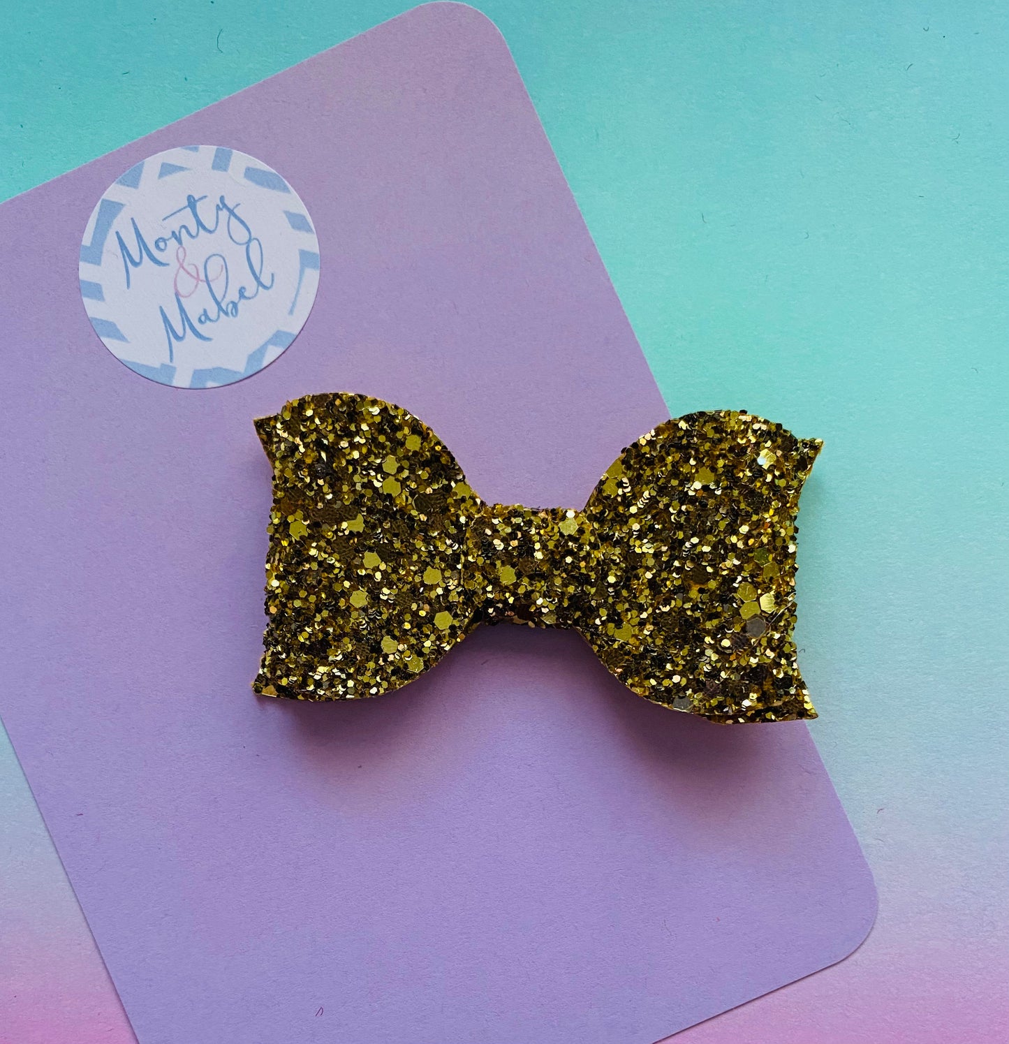 Sale: Vintage Gold Glitter Medium Bow