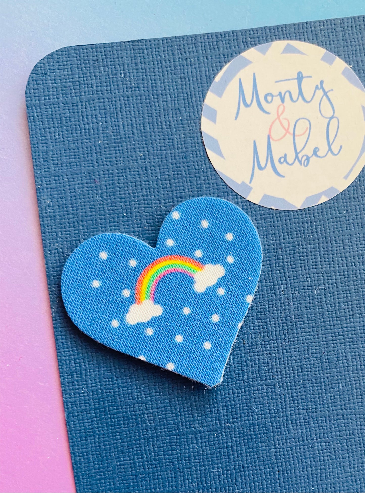 Sale: Polka Dot Rainbow Heart Fringe Clip