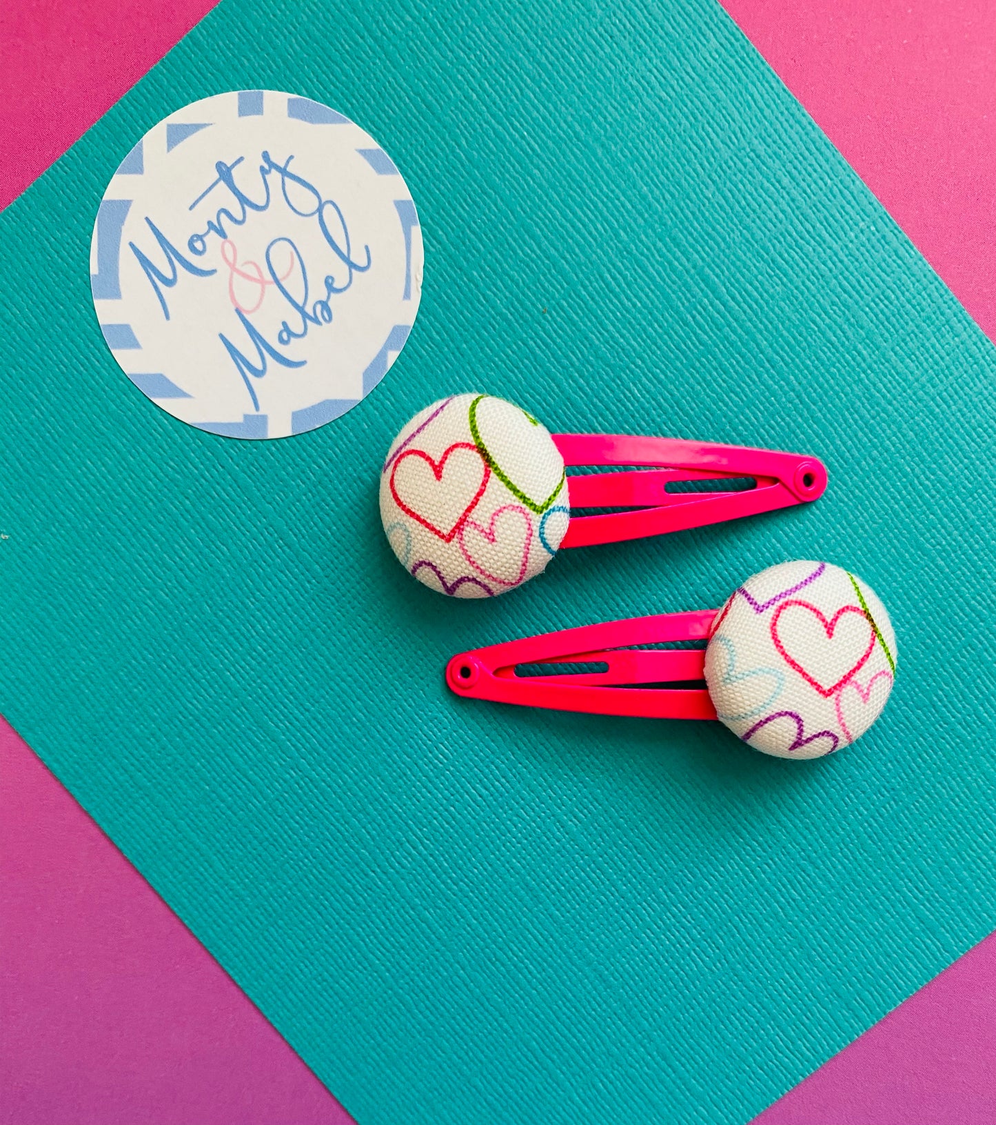 Sale: Rainbow Hearts Tiny Clips (Pair)