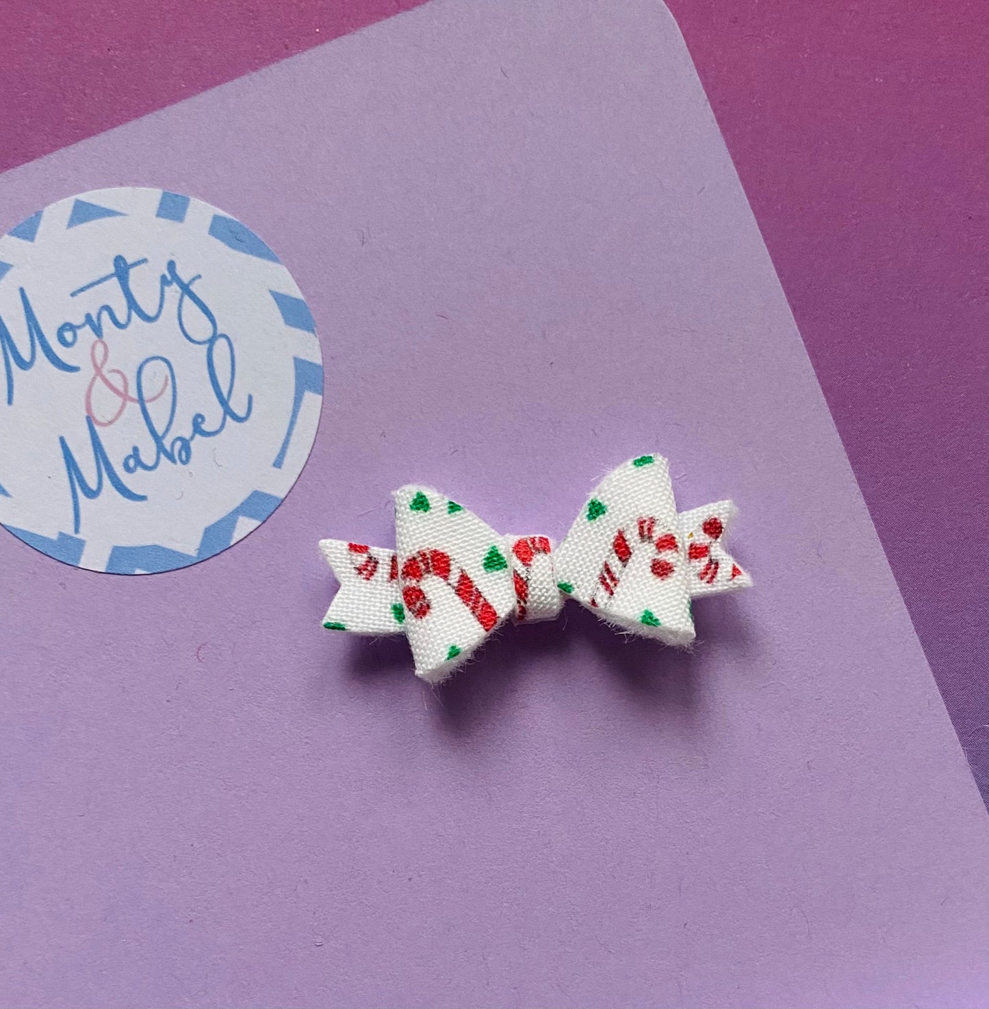 Sale: Candy Canes Diddy Bow Fringe Clip