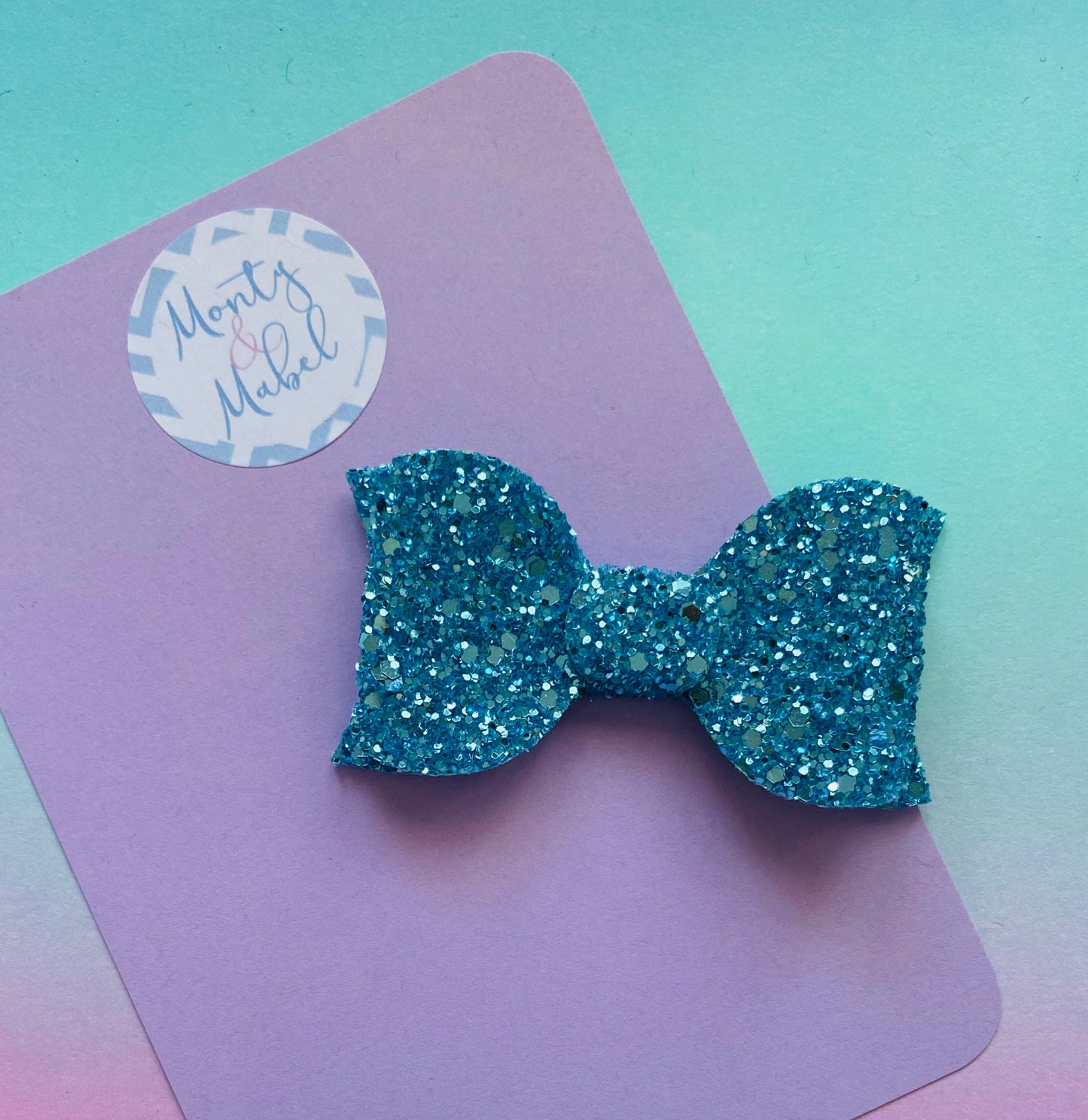 Sale: Blue Glitter Medium Bow