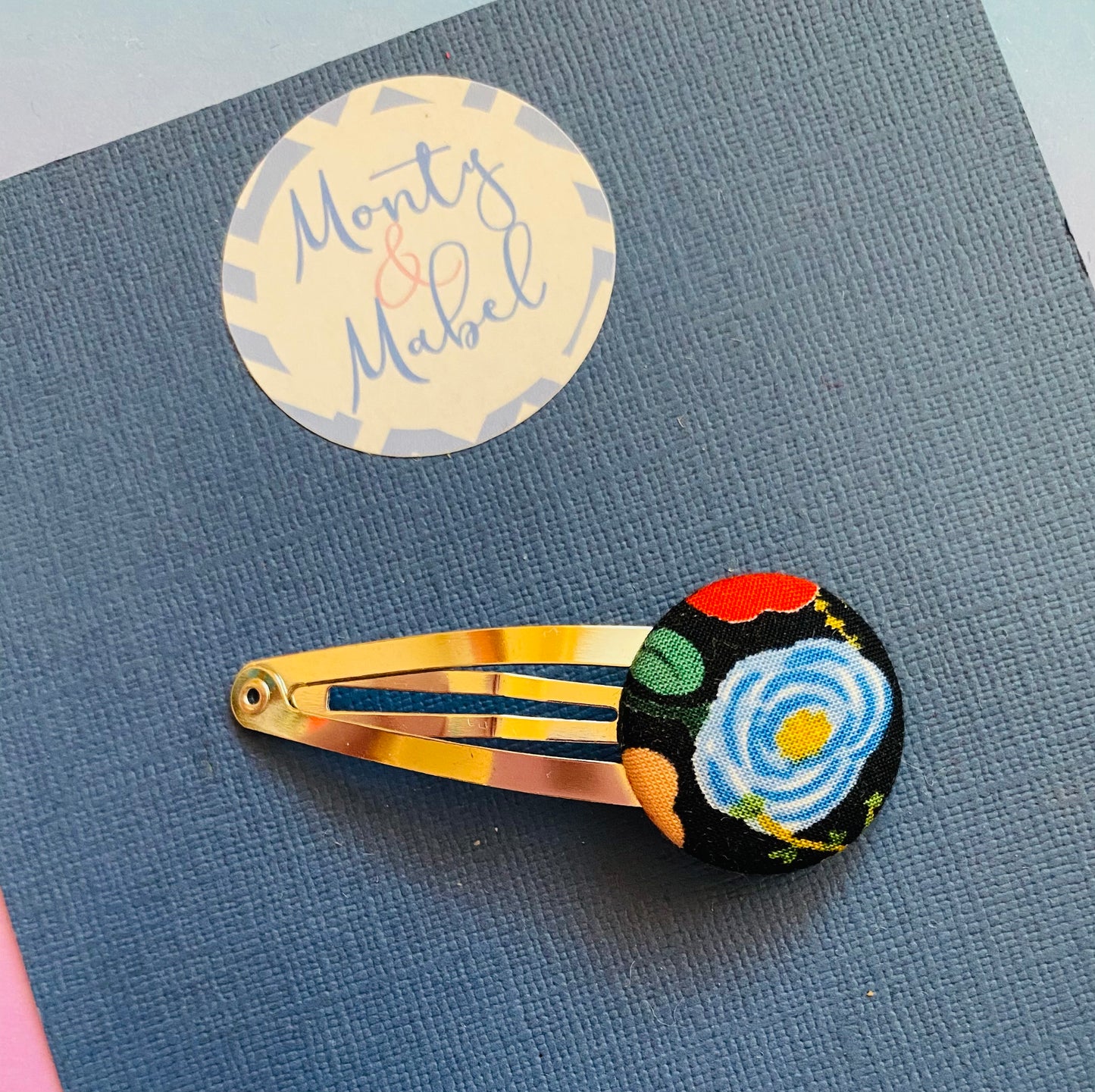 Sale: Navy Floral Standard Clip (Single)