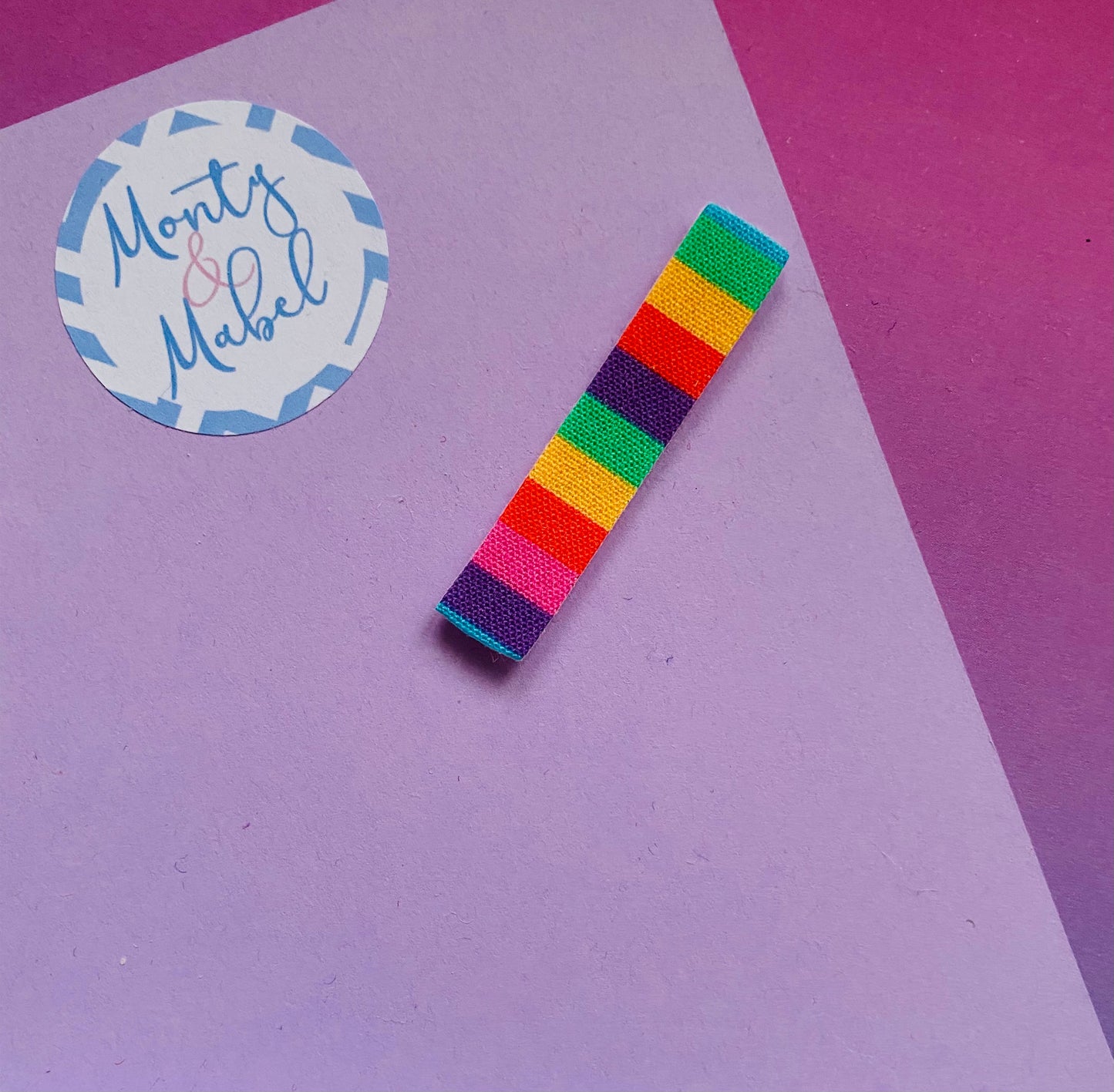 Sale: Rainbow Stripes Plain Fringe Clip