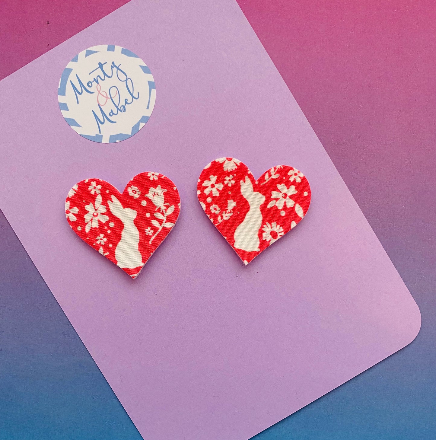 Sale: Coral Belle & Boo Bunny Heart Fringe Clip