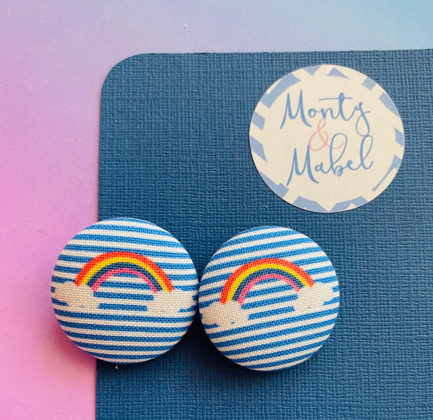 Sale: Striped Rainbows Small Bobbles (Pair)