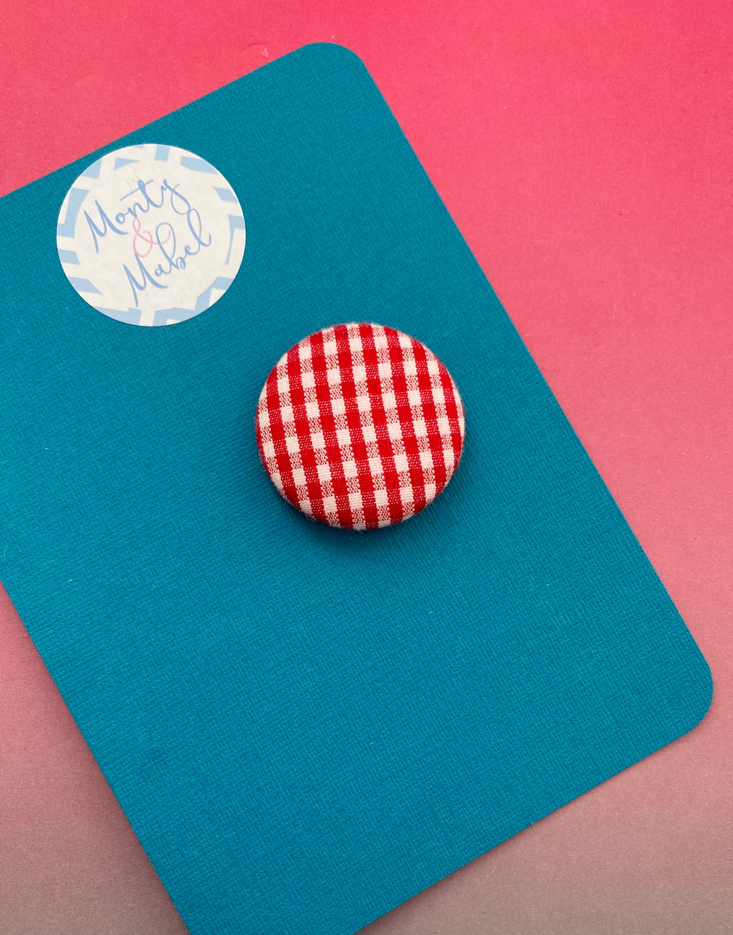 Sale: Red Gingham MEDIUM Bobble (Single)