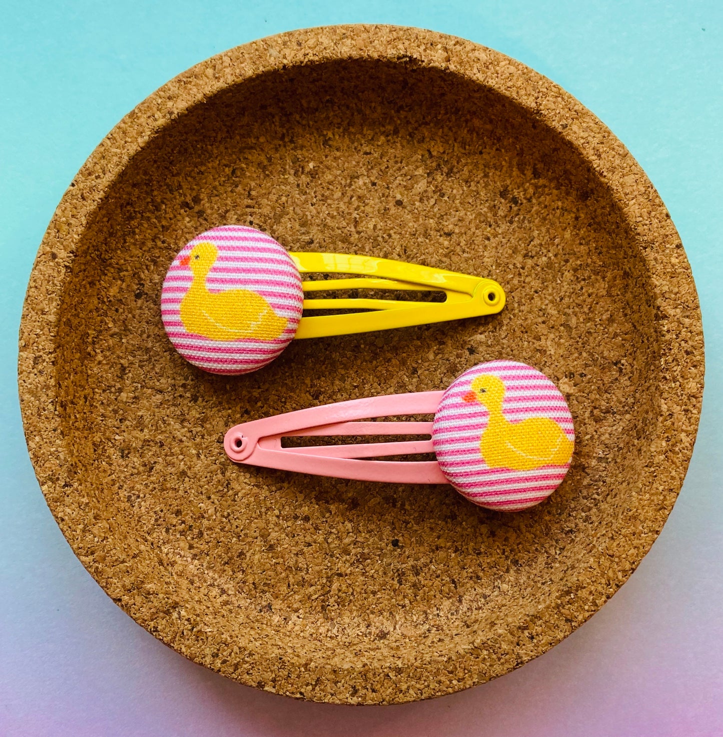 Ducklings on Hot Pink Stripes