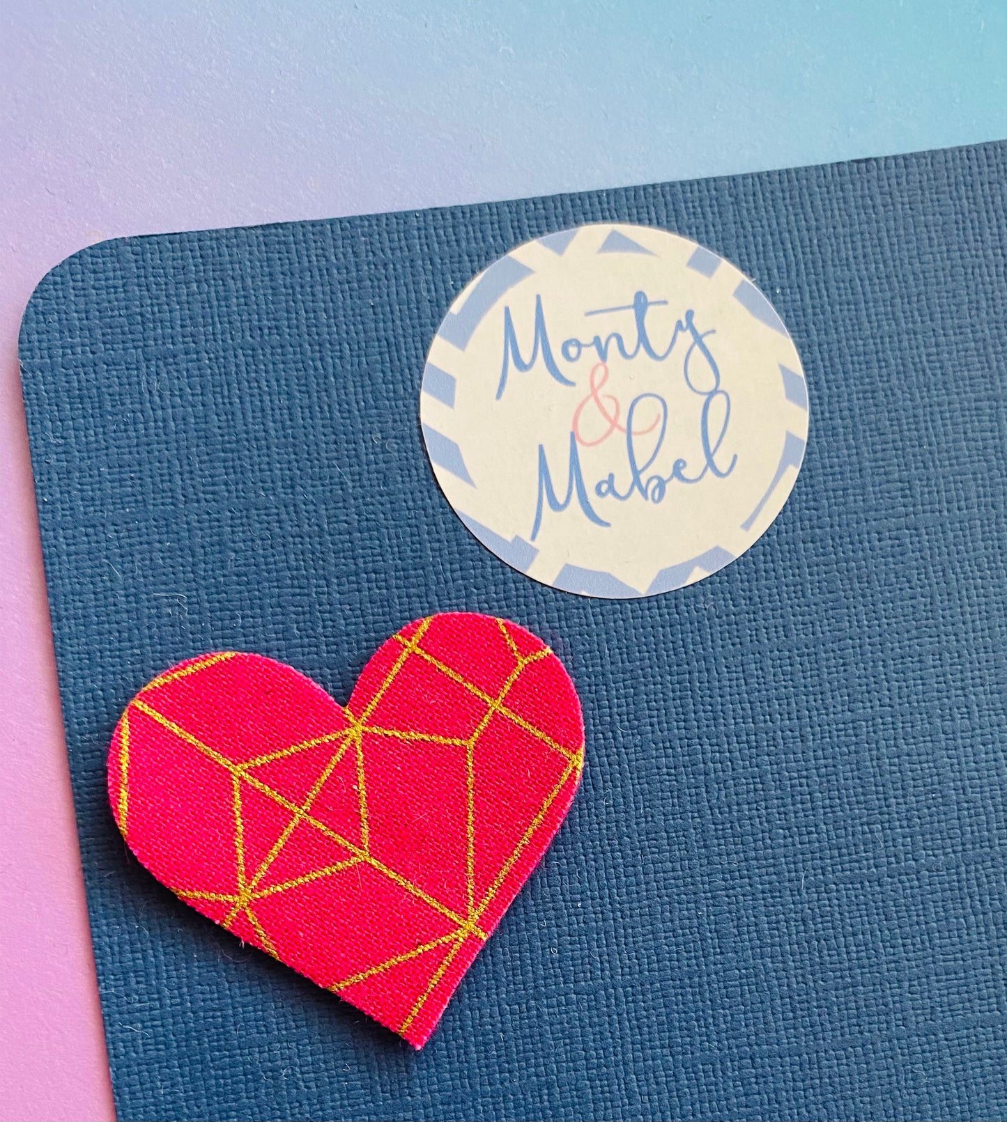 Sale: Hot Pink/Gold Geometric Heart Fringe Clip