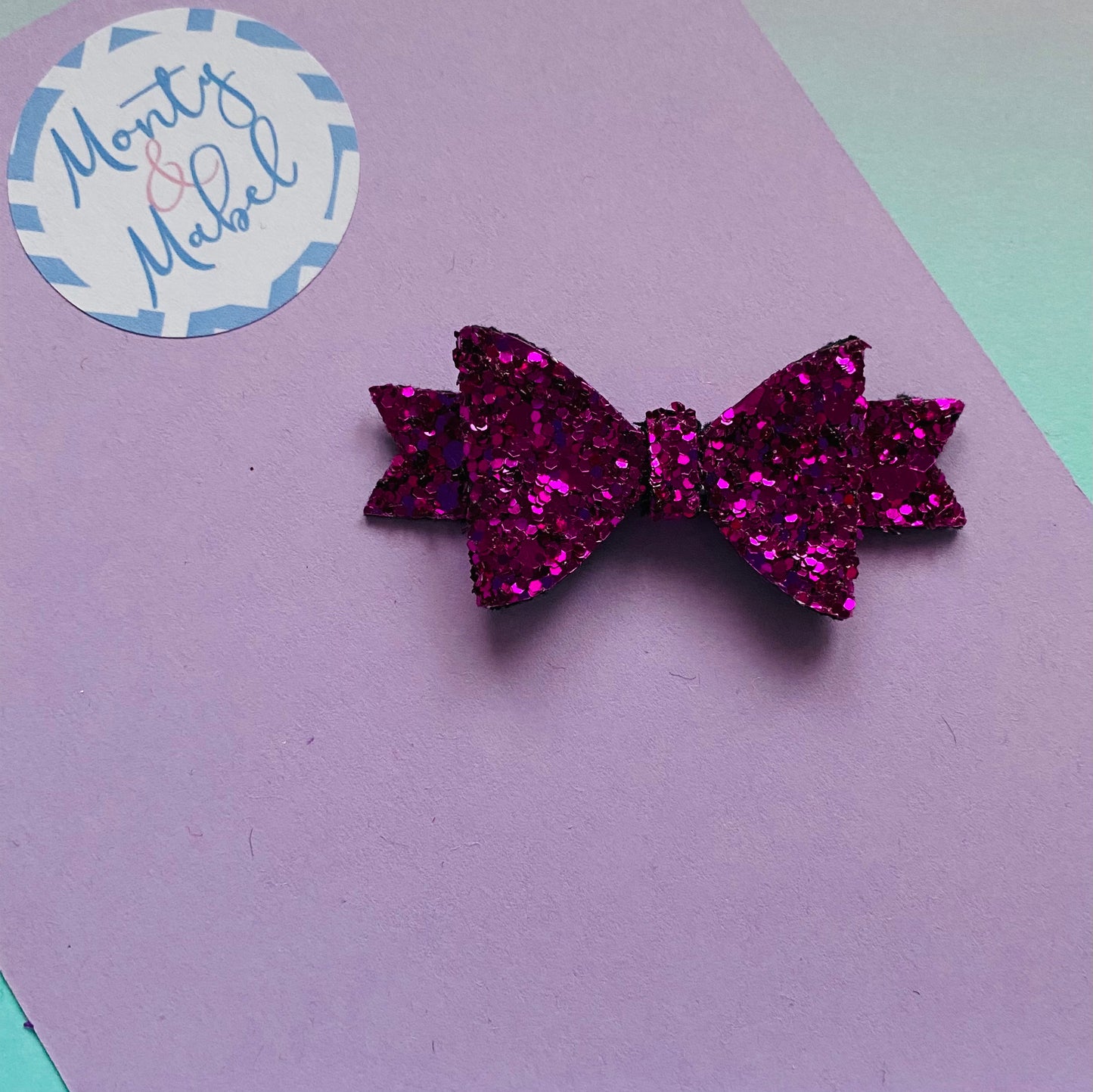 Sale: Fuchsia Glitter Extra Small Bow