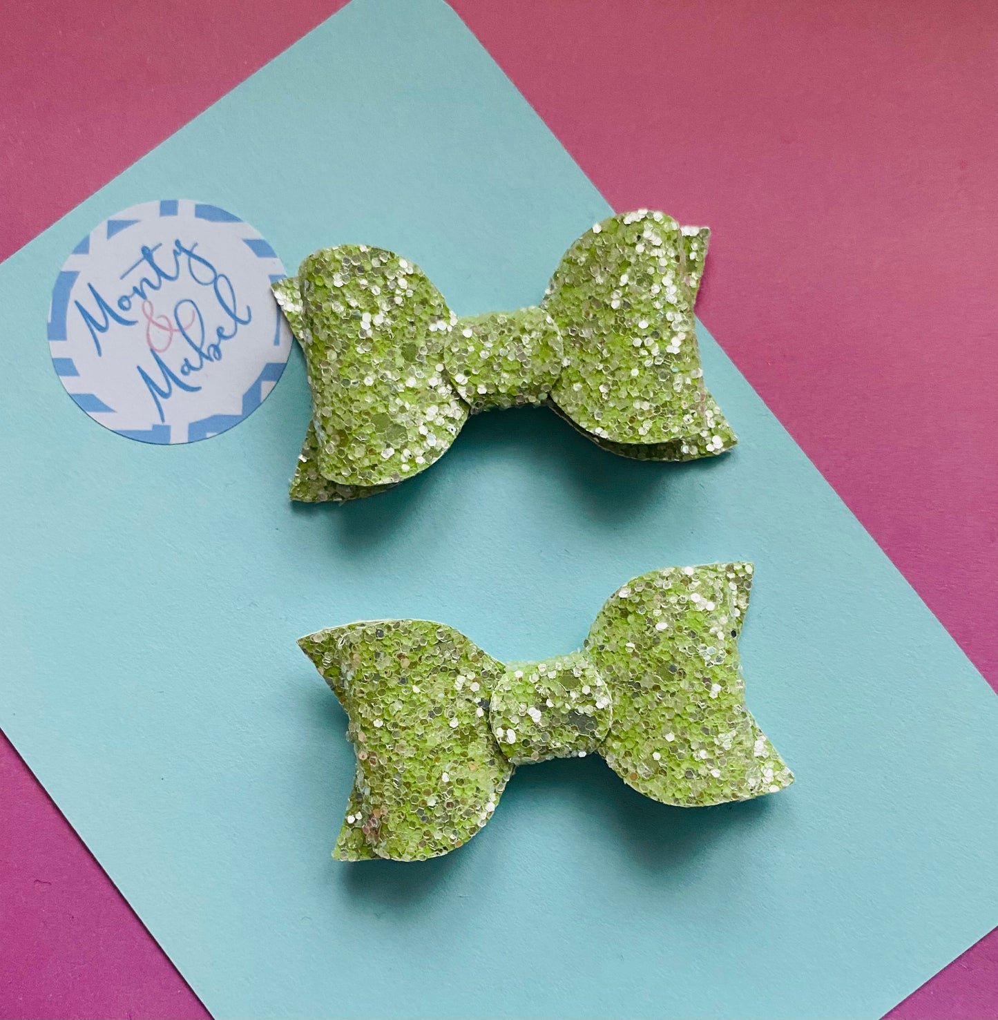 Sale: Light Green Glitter Small Bow
