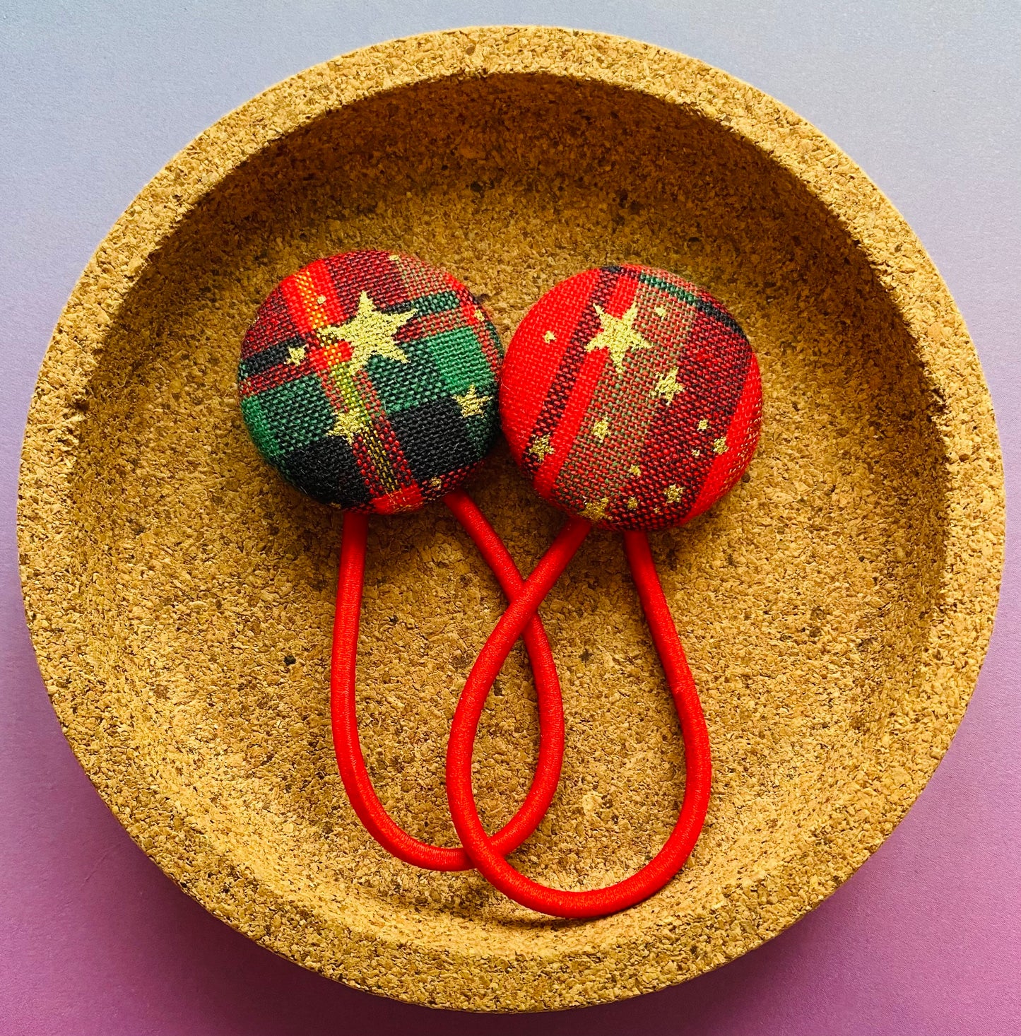 Red Tartan with Gold Stars