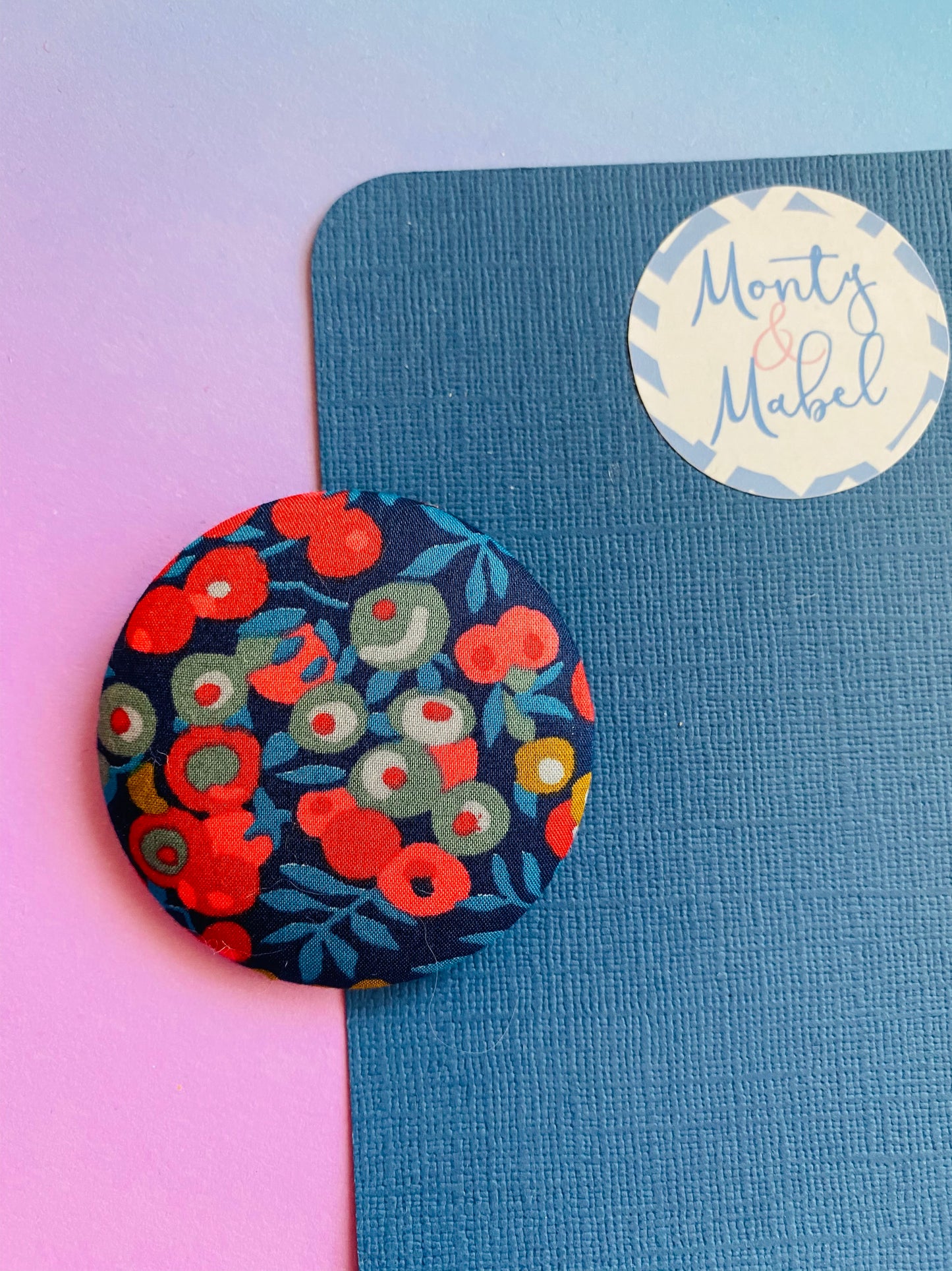Sale: Liberty Navy Floral Large Bobble (Single)