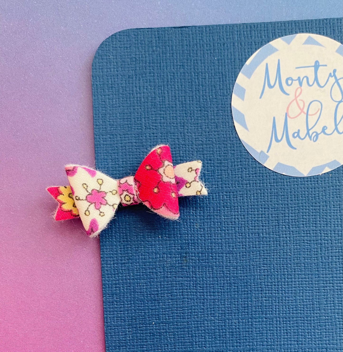 Sale: Hot Pink Floral Diddy Bow Fringe Clip