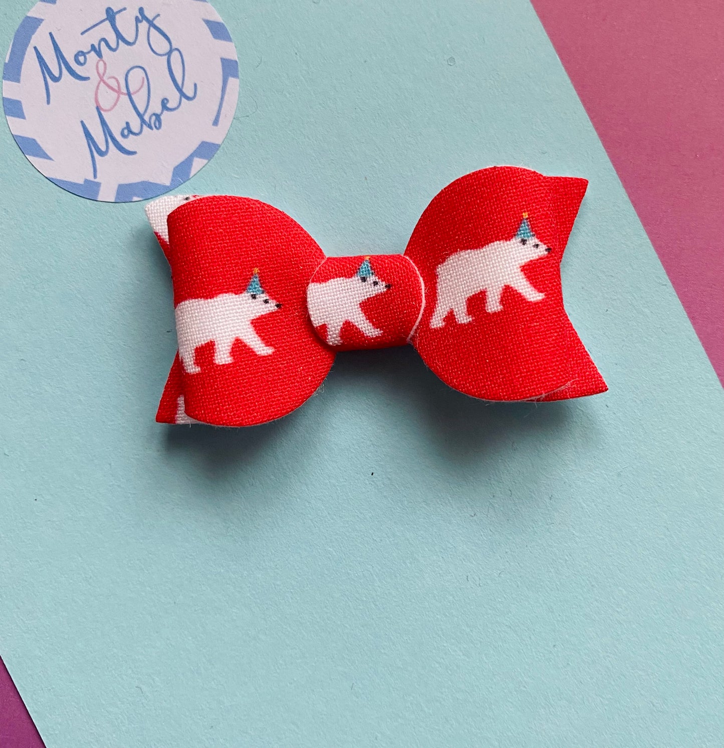 Sale: Red Polar Bear Small Bow