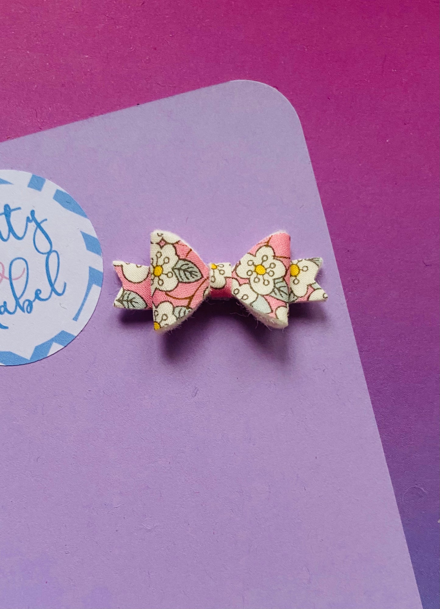 Sale: Liberty Floral Diddy Bow Fringe Clip
