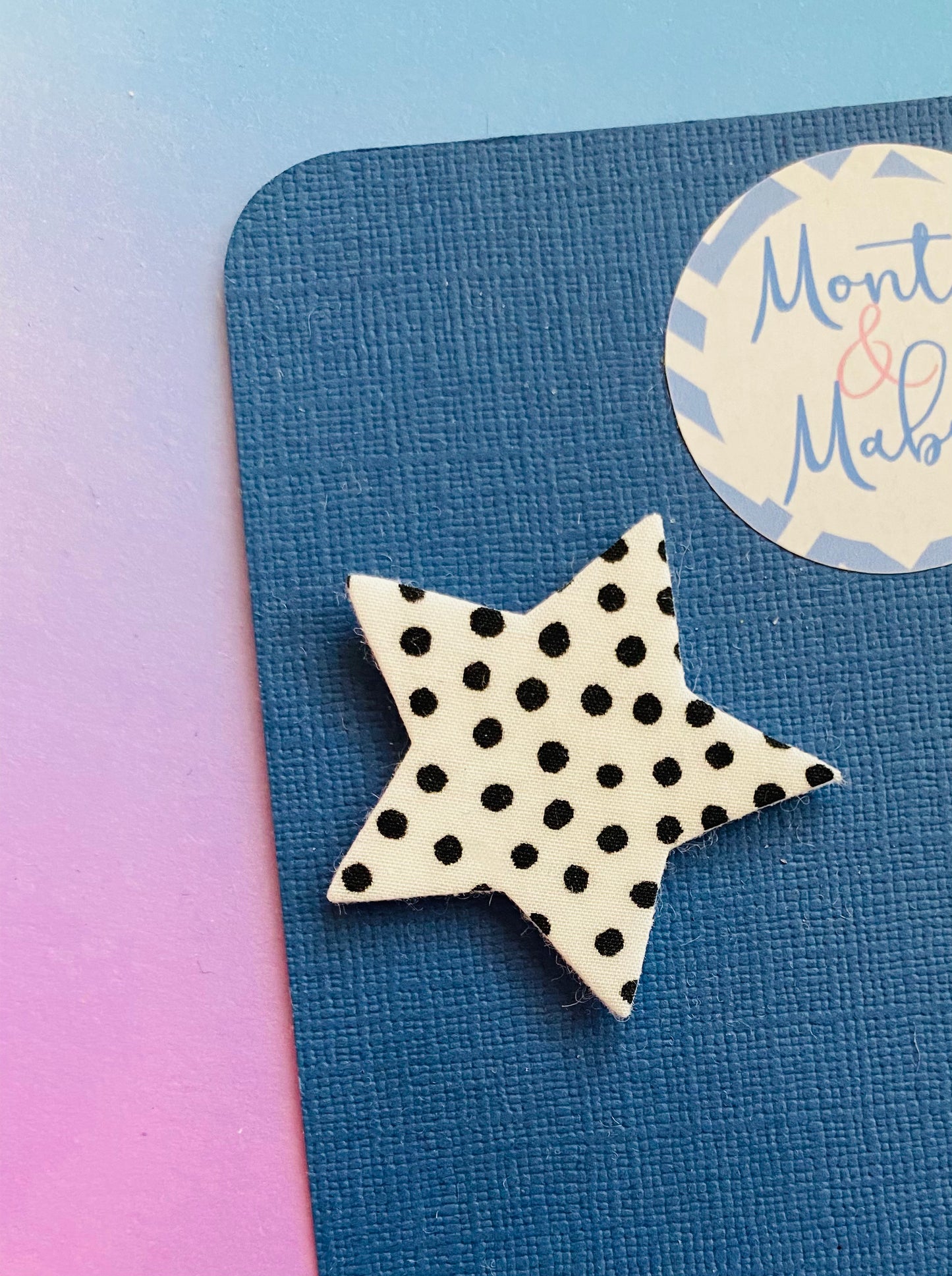 Sale: Black & White Polka Dot Star Fringe Clip