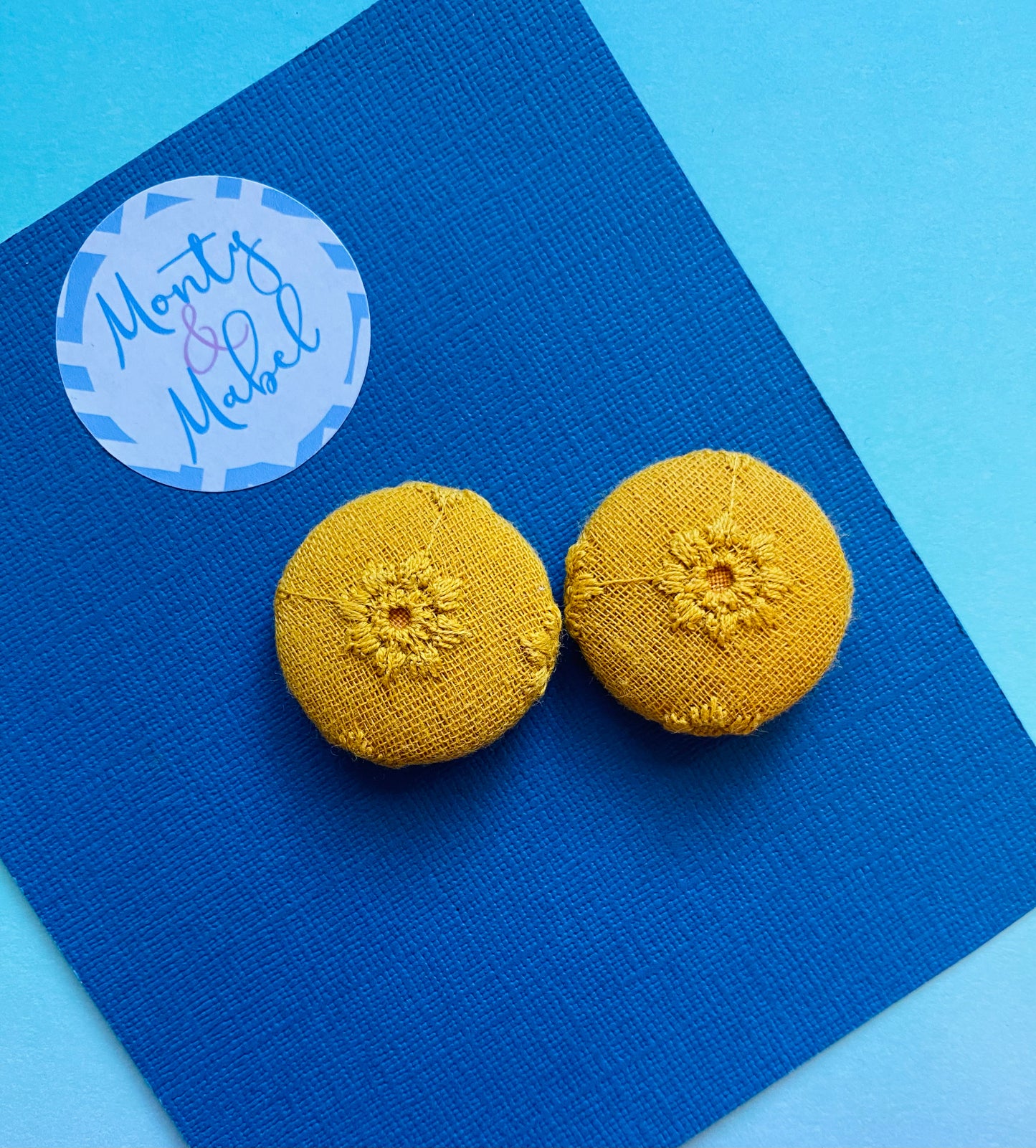 Mustard Embroidered Daisy (Bobbles Only)