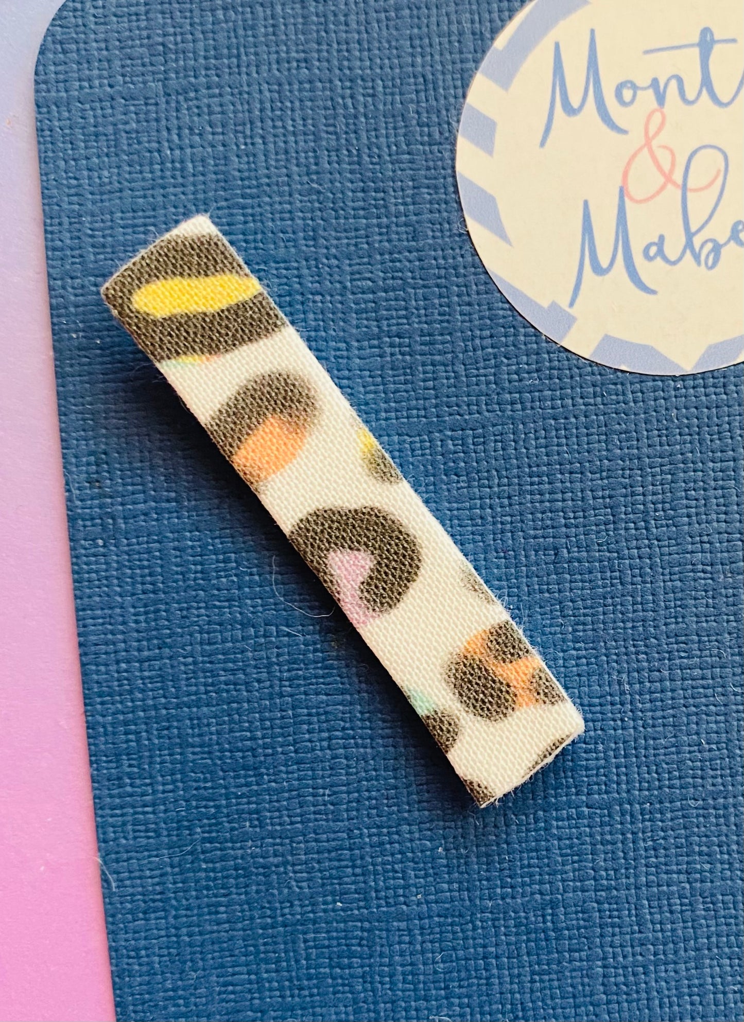 Sale: White/Rainbow Leopard Print Plain Fringe Clip