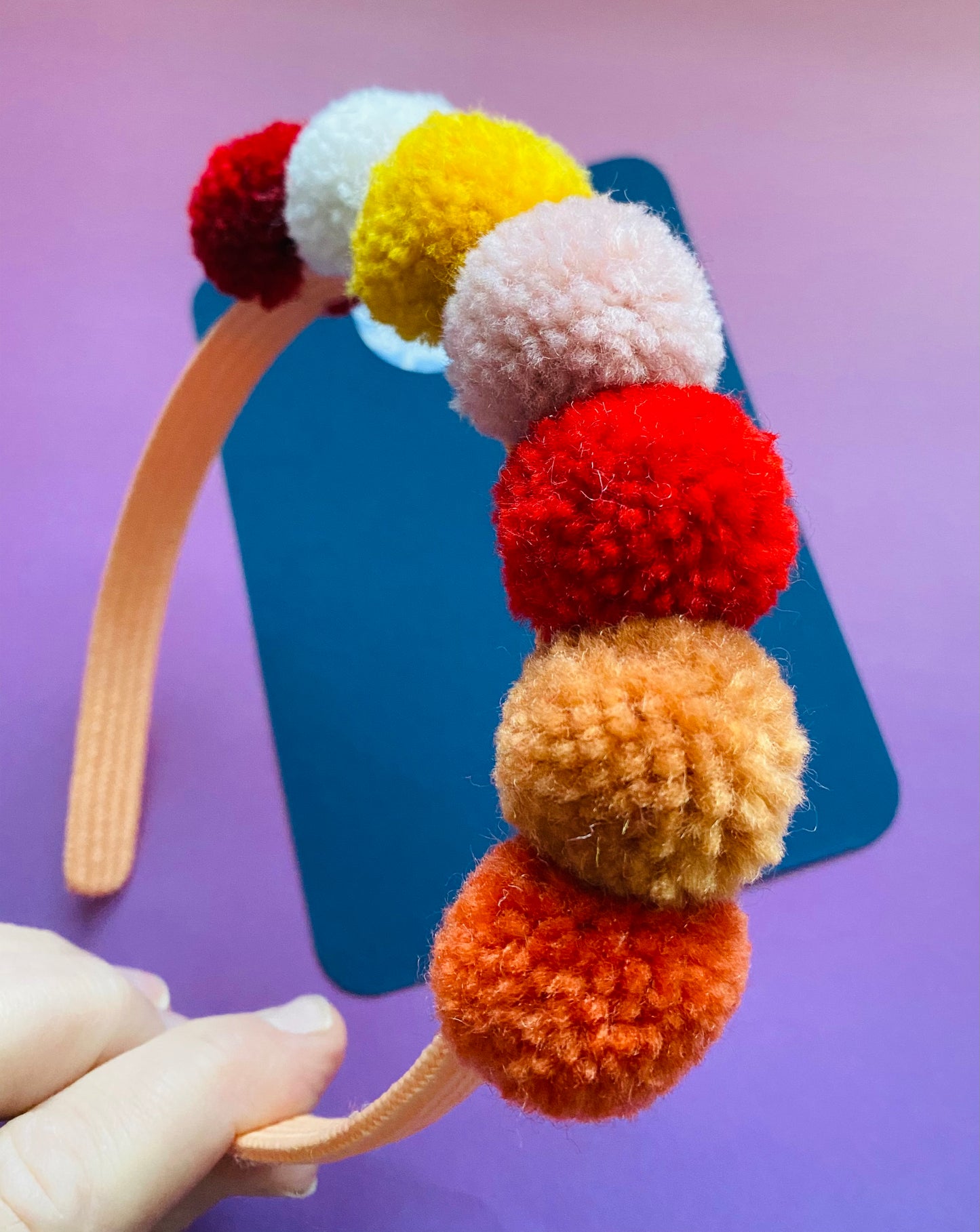 Sale: Autumnal Coloured Pom Pom Headband