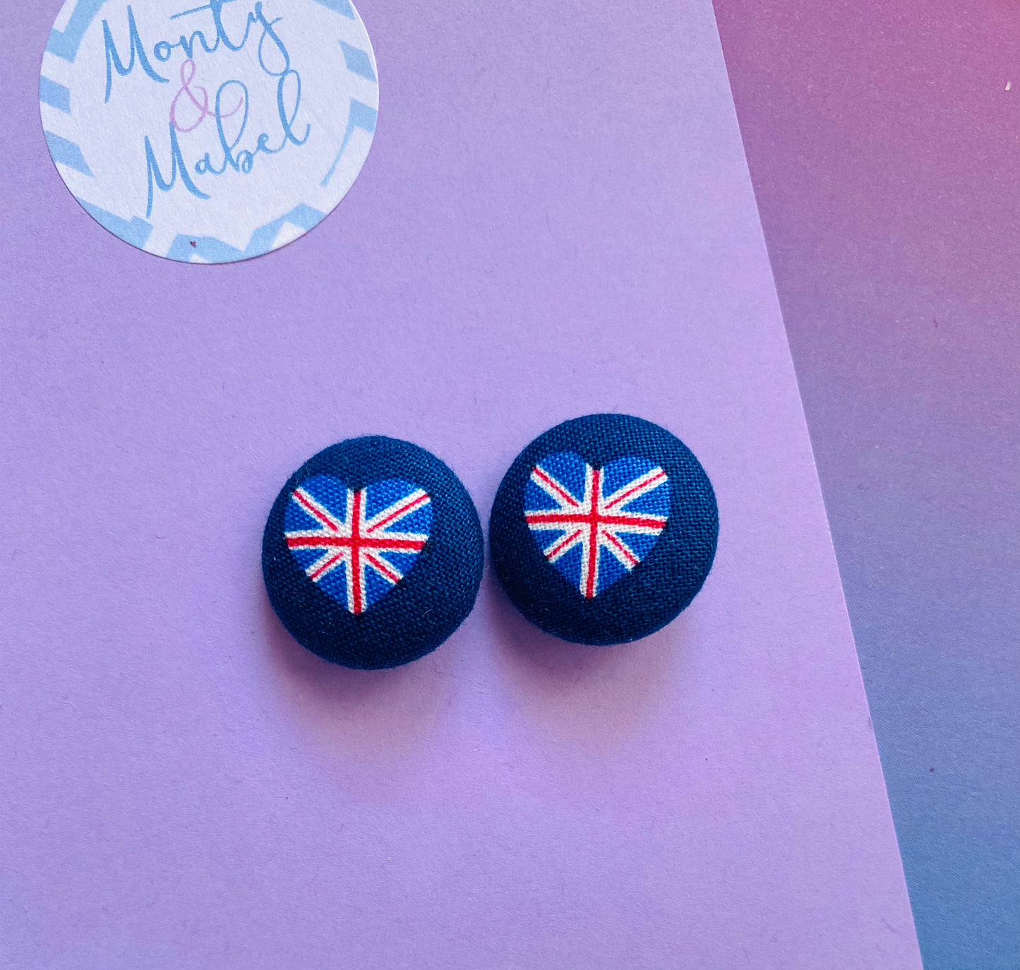 Sale: Union Jack Hearts Tiny Bobbles (Pair)