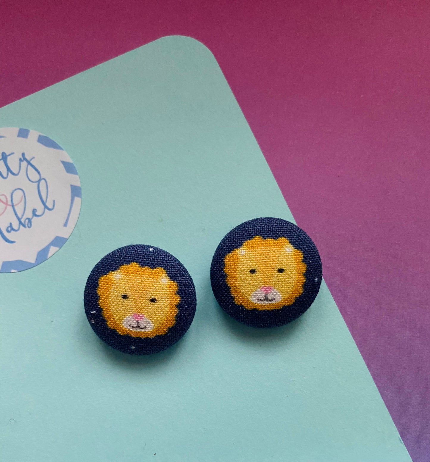 Sale: Navy Lions Tiny Bobbles (Pair)