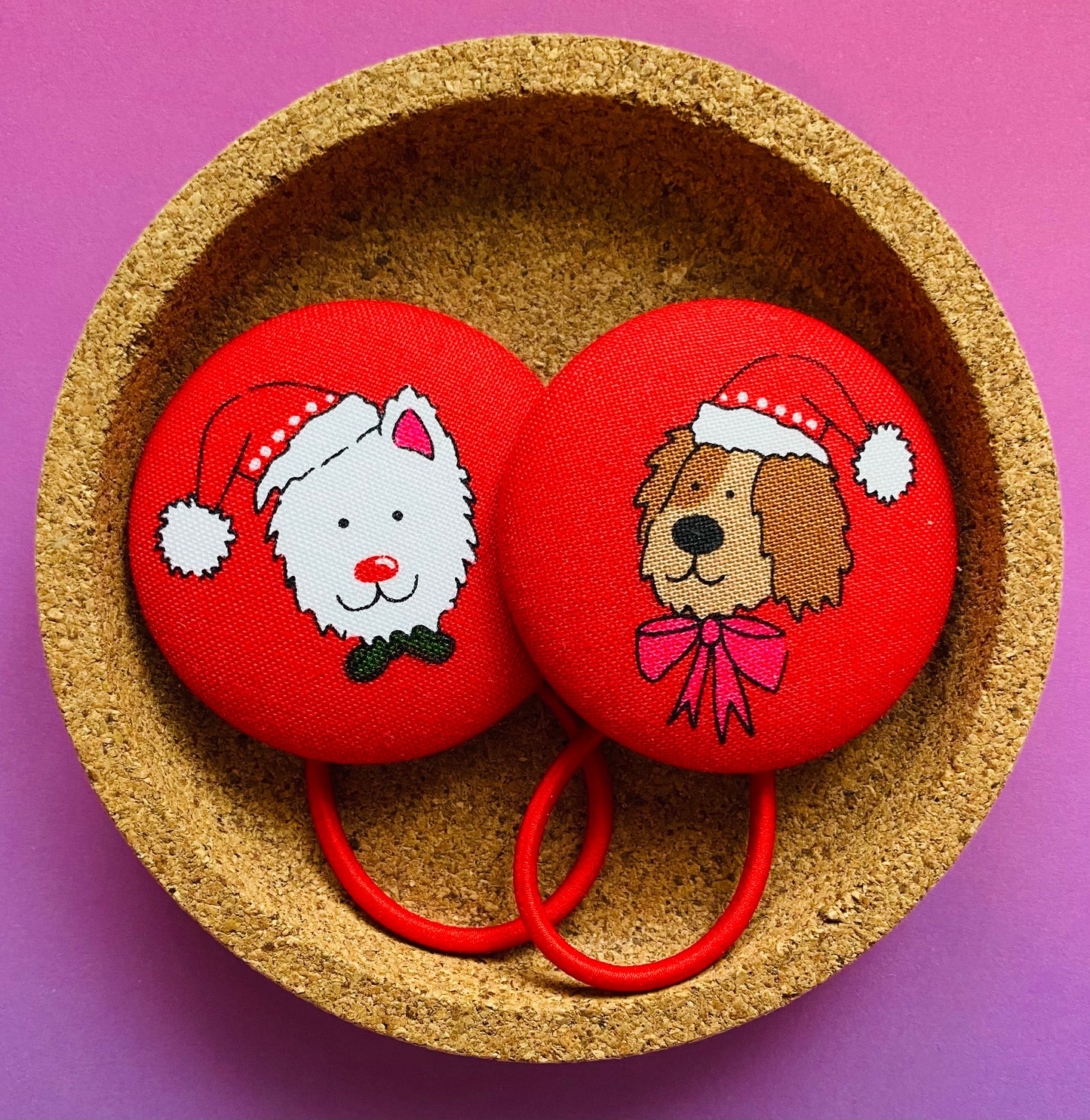 Christmas Dogs (Red) Small & Large Bobbles Only