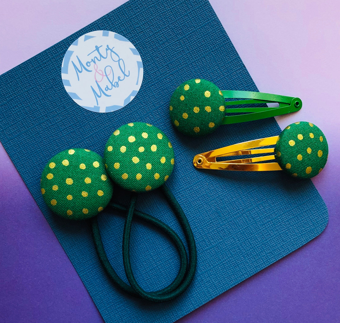Green & Gold Polka Dot (Makower)