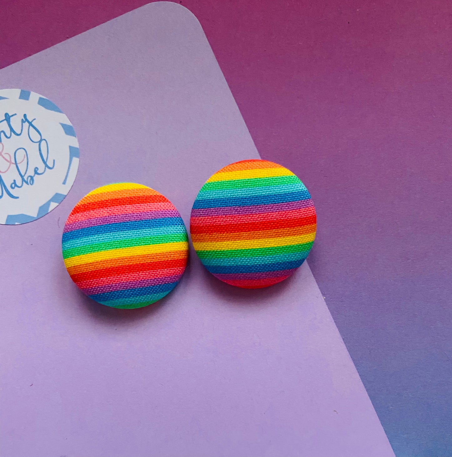 Sale: Rainbow Stripes Small Bobbles (Pair)