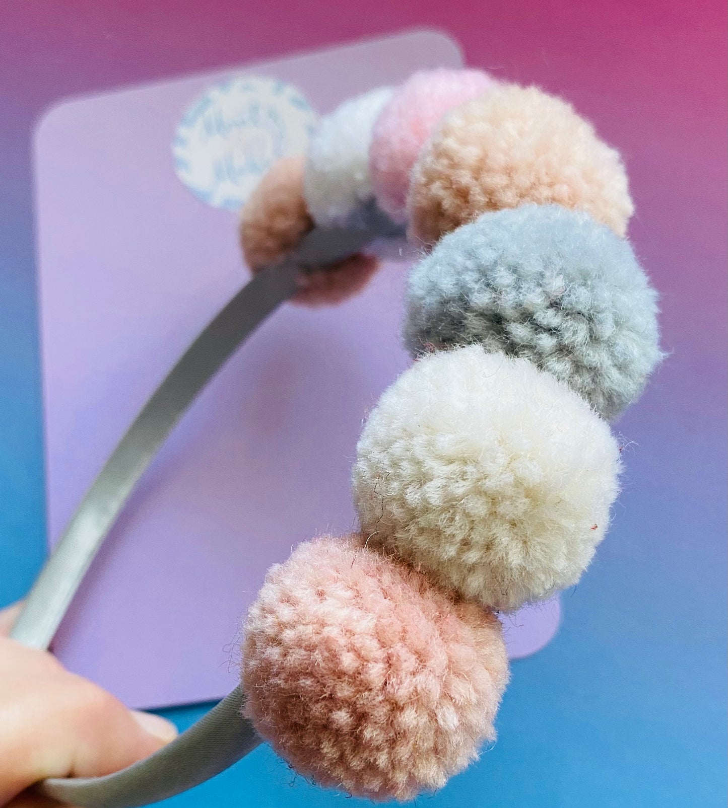 Sale: Light Pastel Mix Pom Pom Headband
