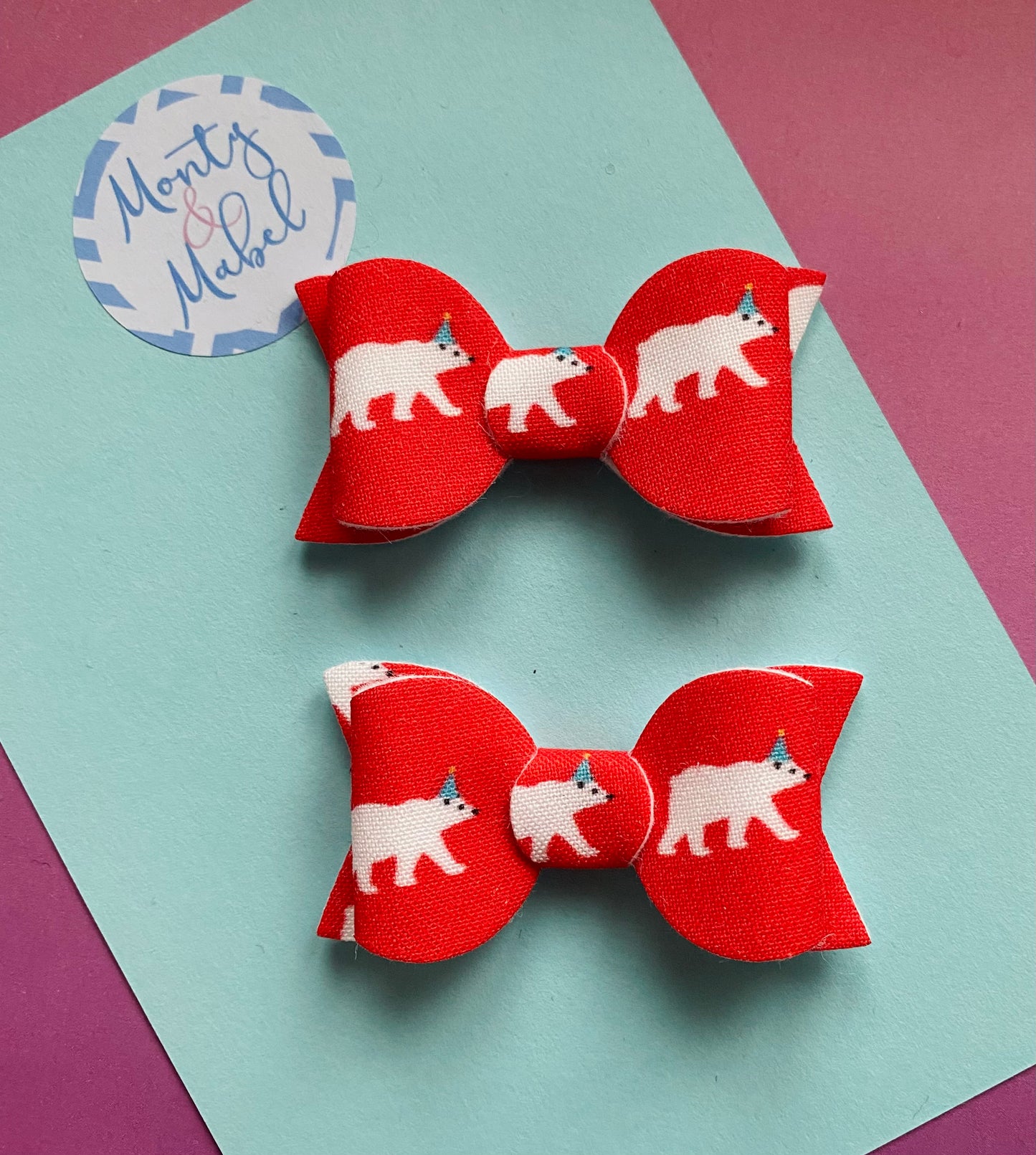 Sale: Red Polar Bear Small Bow