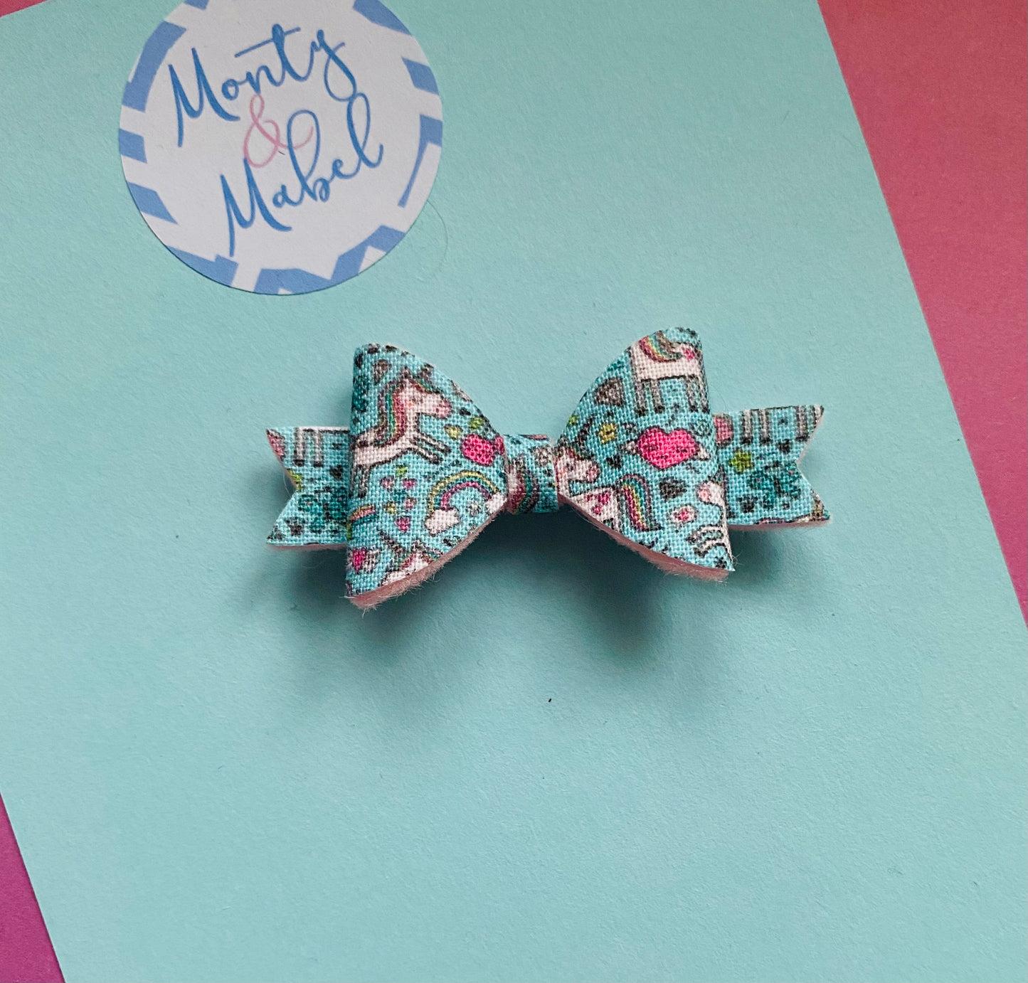 Sale: Turquoise Unicorn Extra Small Bow