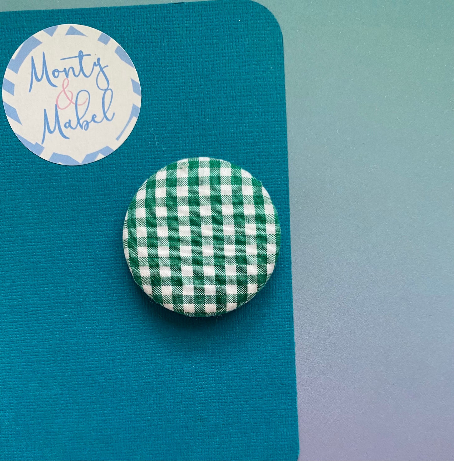 Sale: Mid Green Gingham MEDIUM Bobble (Single)