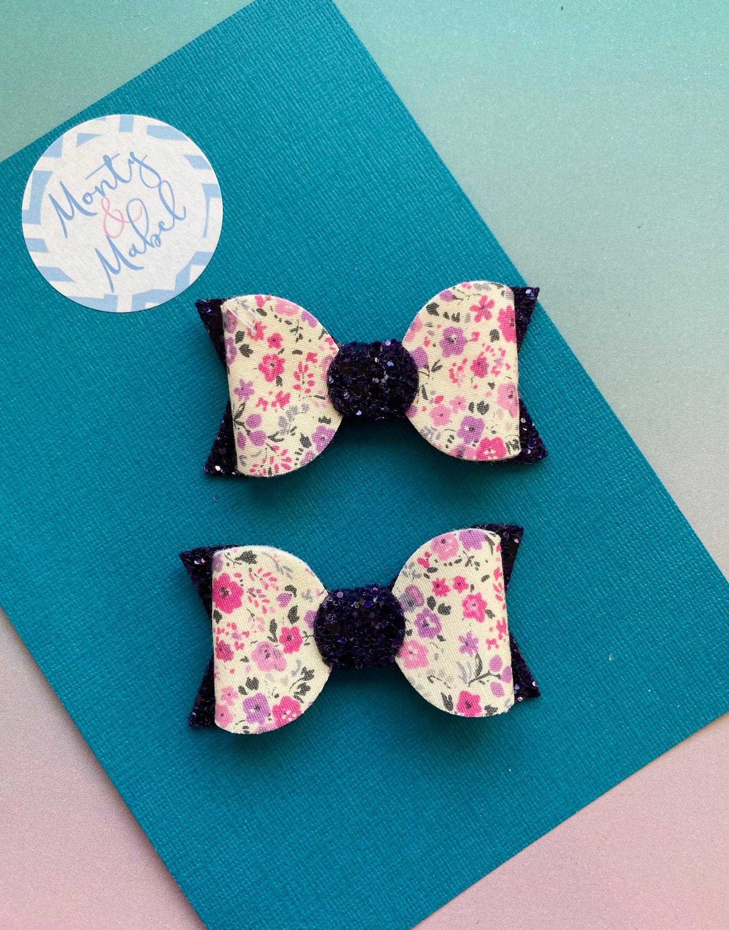 Sale: Floral & Glitter Small Bow