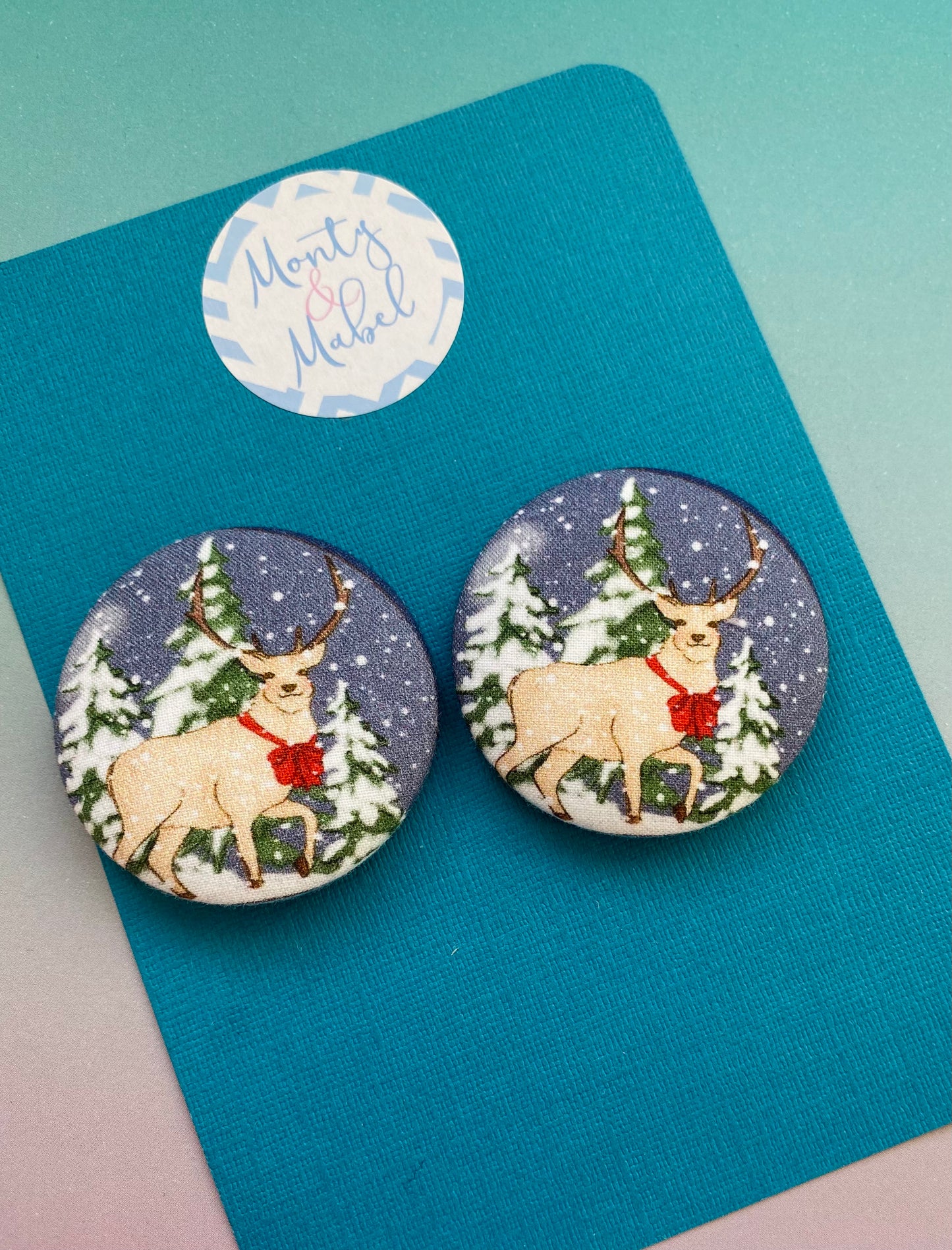 Sale: *SECONDS* Snowy Reindeer Large Bobble (Single)