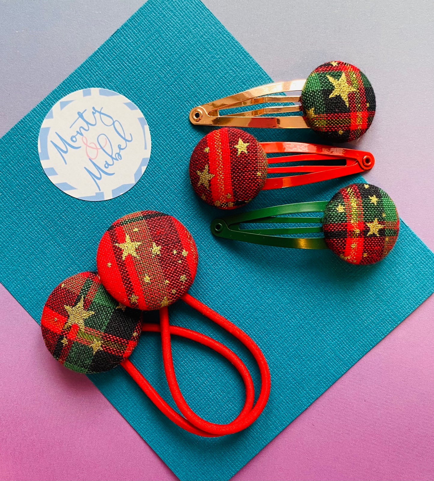 Red Tartan with Gold Stars